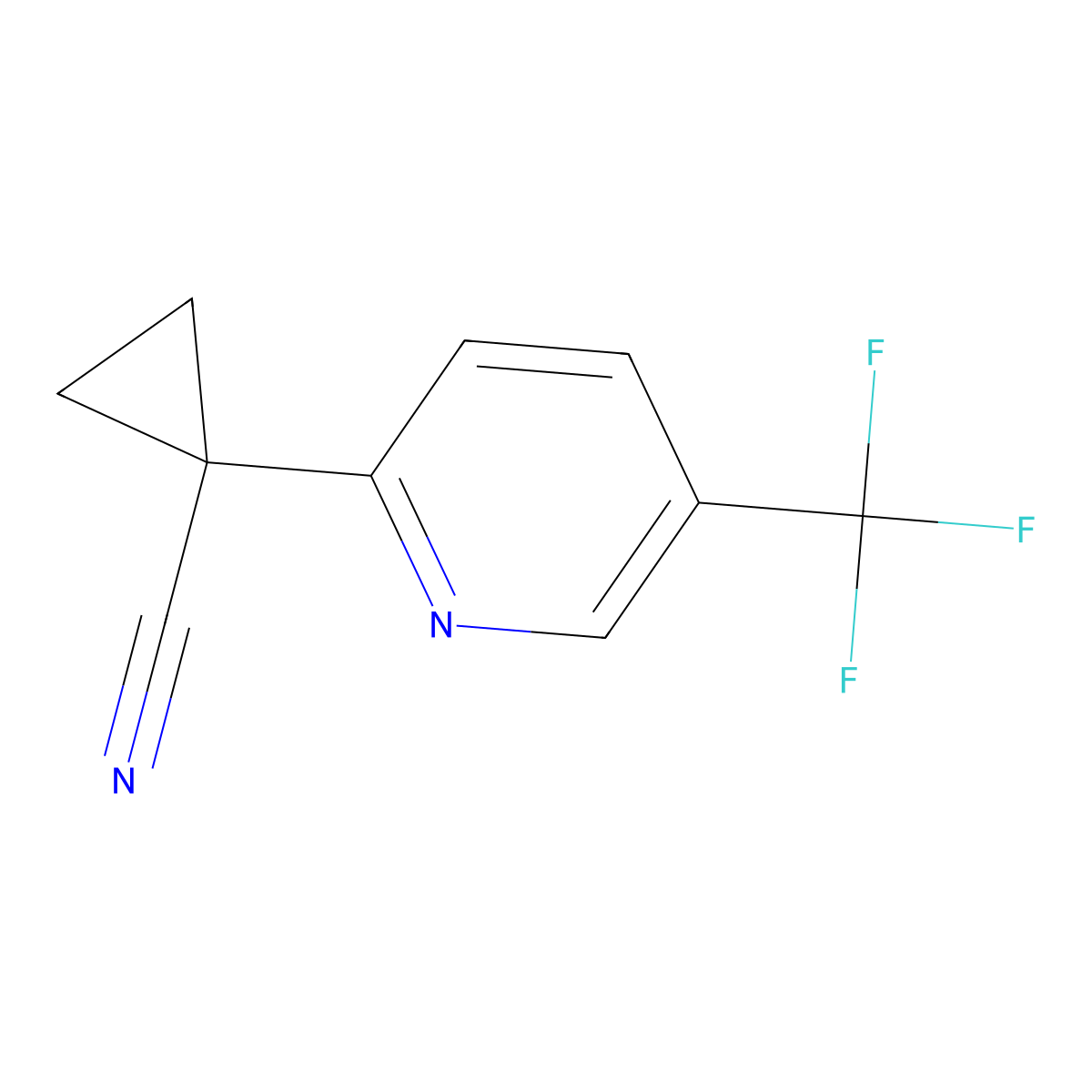1-[5-(Trifluoromethyl)-2-pyridyl]cyclopropanecarbonitrile molecular structure, CAS 1427010-15-8