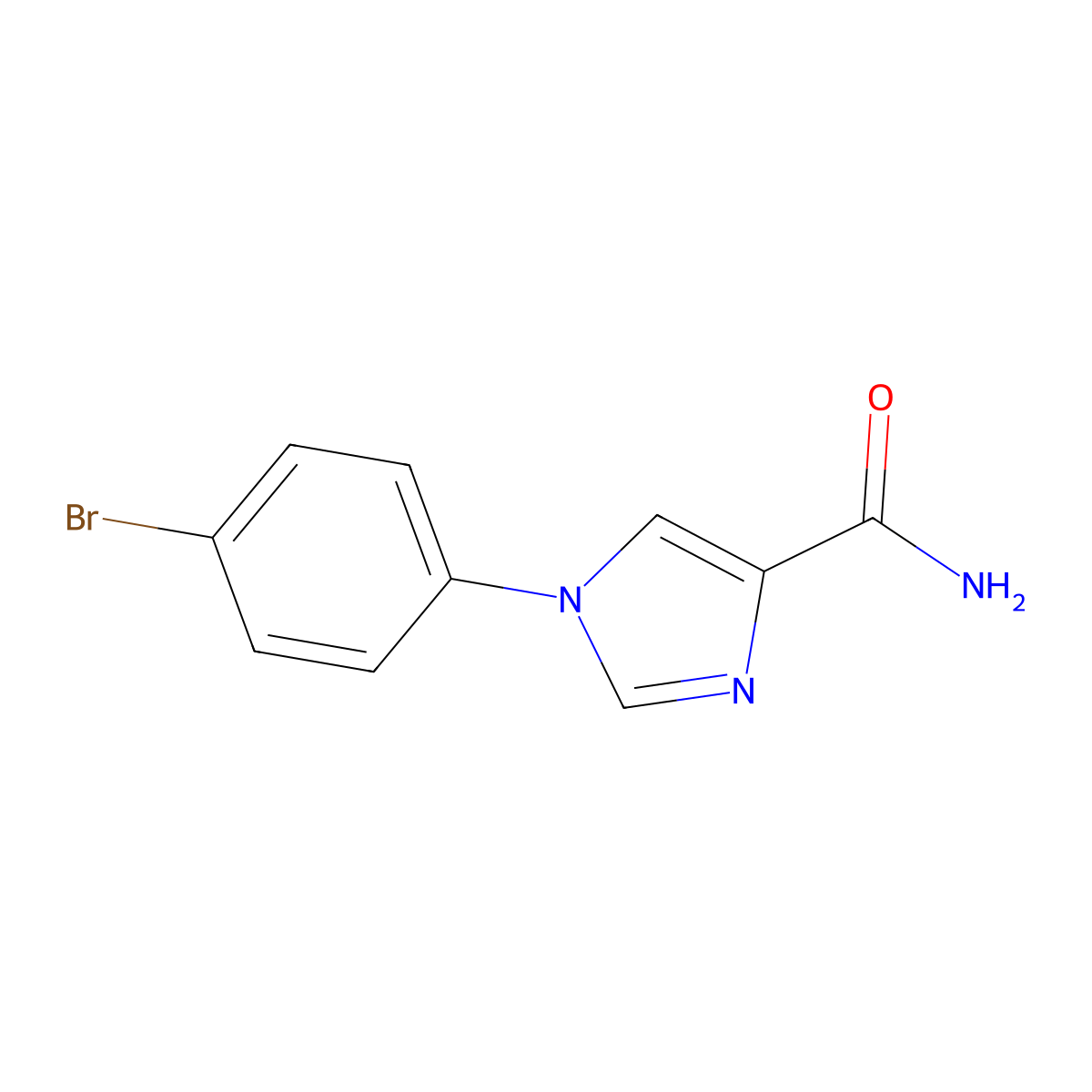 1-(4-Bromophenyl)-1H-imidazole-4-carboxamide molecular structure, CAS 1427010-99-8