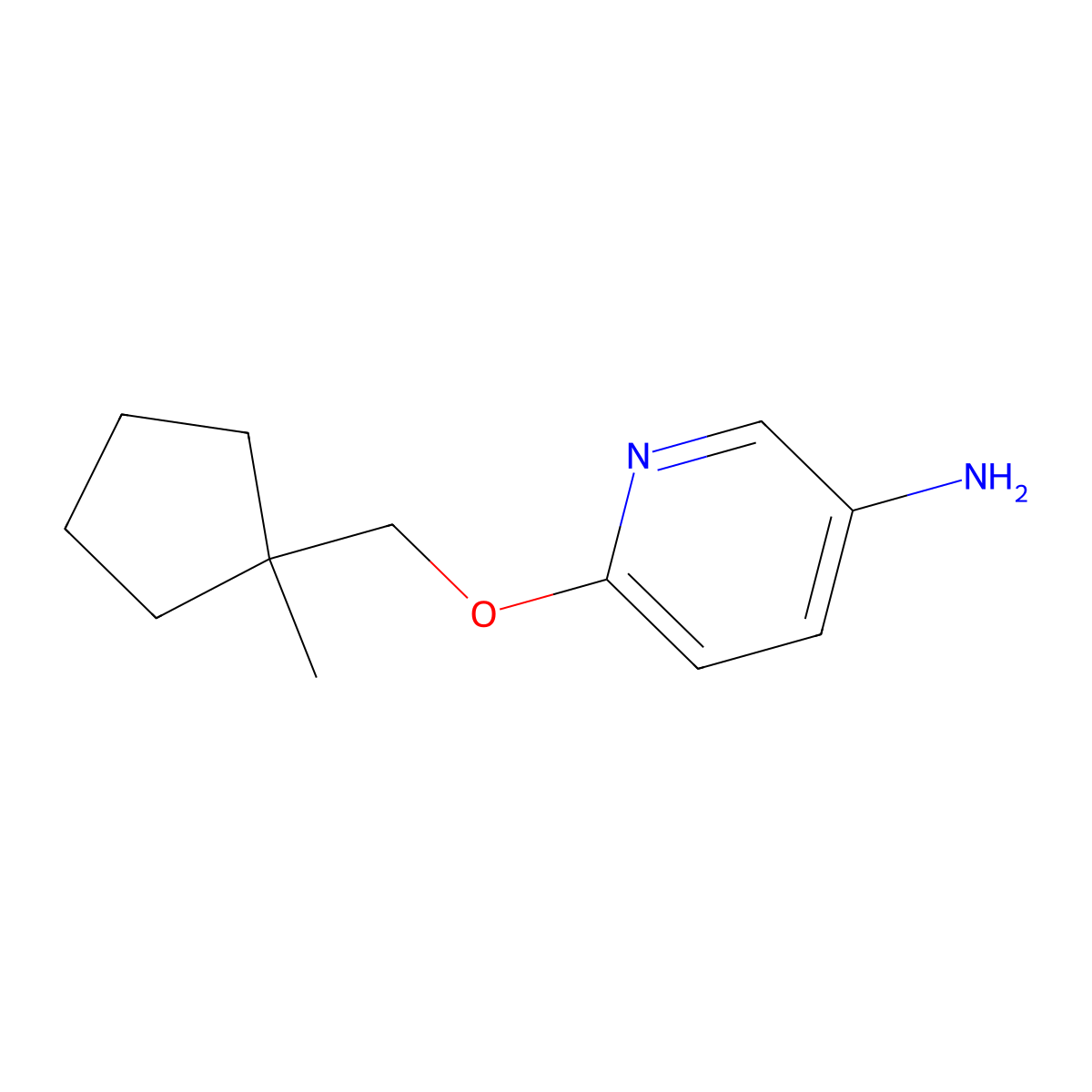 6-((1-Methylcyclopentyl)methoxy)pyridin-3-amine molecular structure, CAS 1427011-30-0