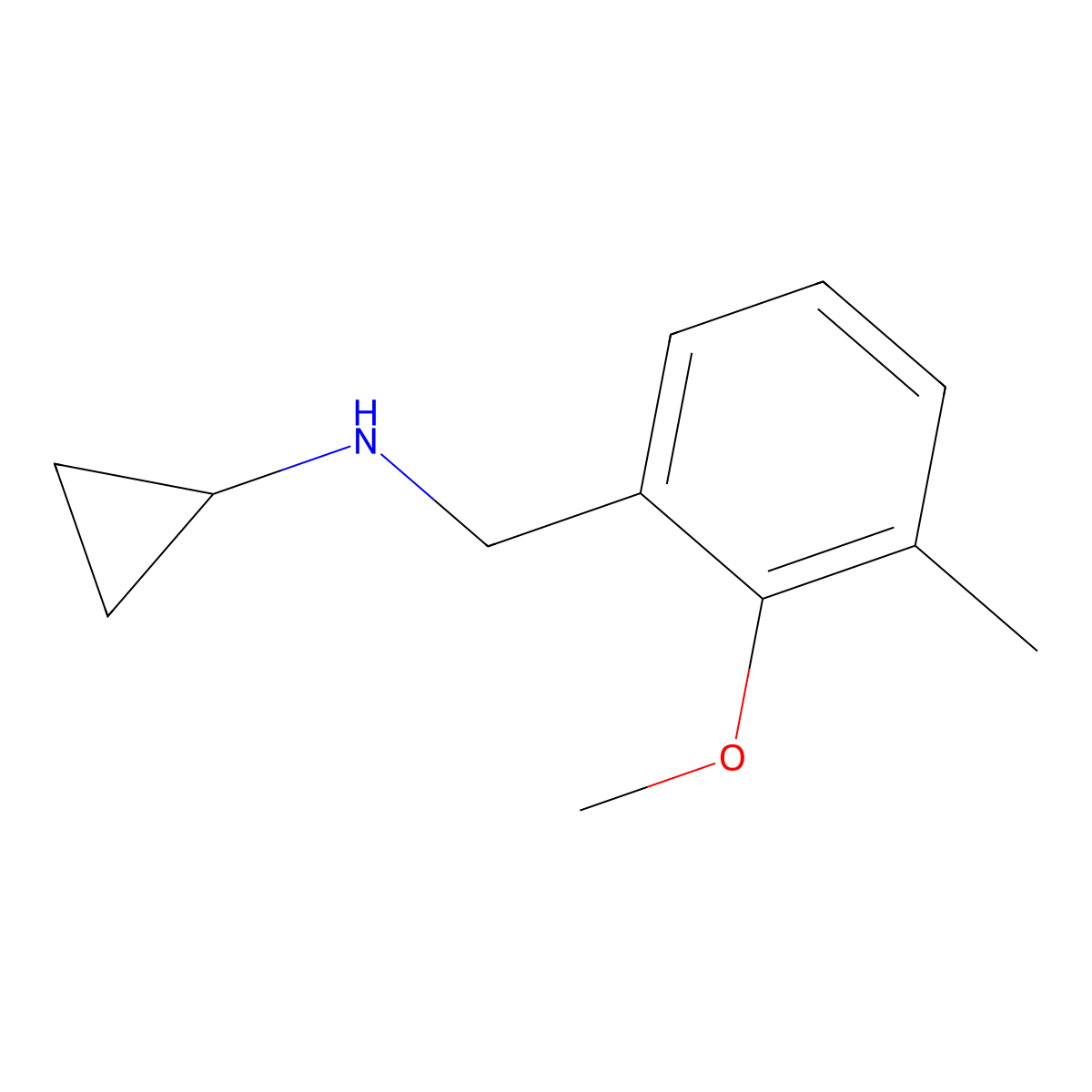 Cyclopropyl-(2-methoxy-3-methyl-benzyl)-amine molecular structure, CAS 1427011-44-6