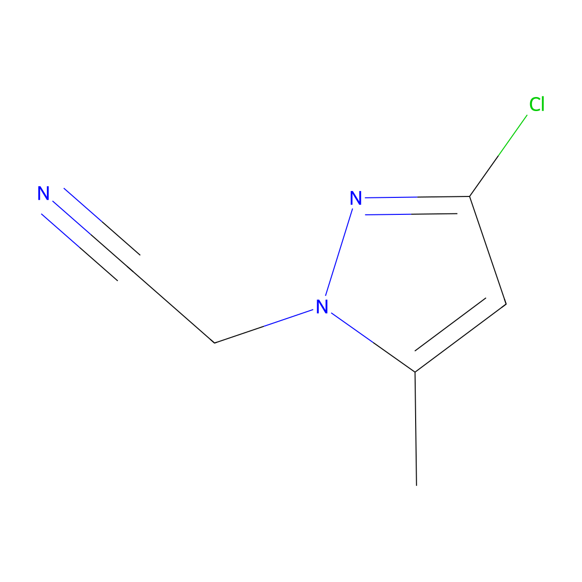 2-(3-Chloro-5-methyl-1H-pyrazol-1-yl)acetonitrile molecular structure, CAS 1427011-50-4