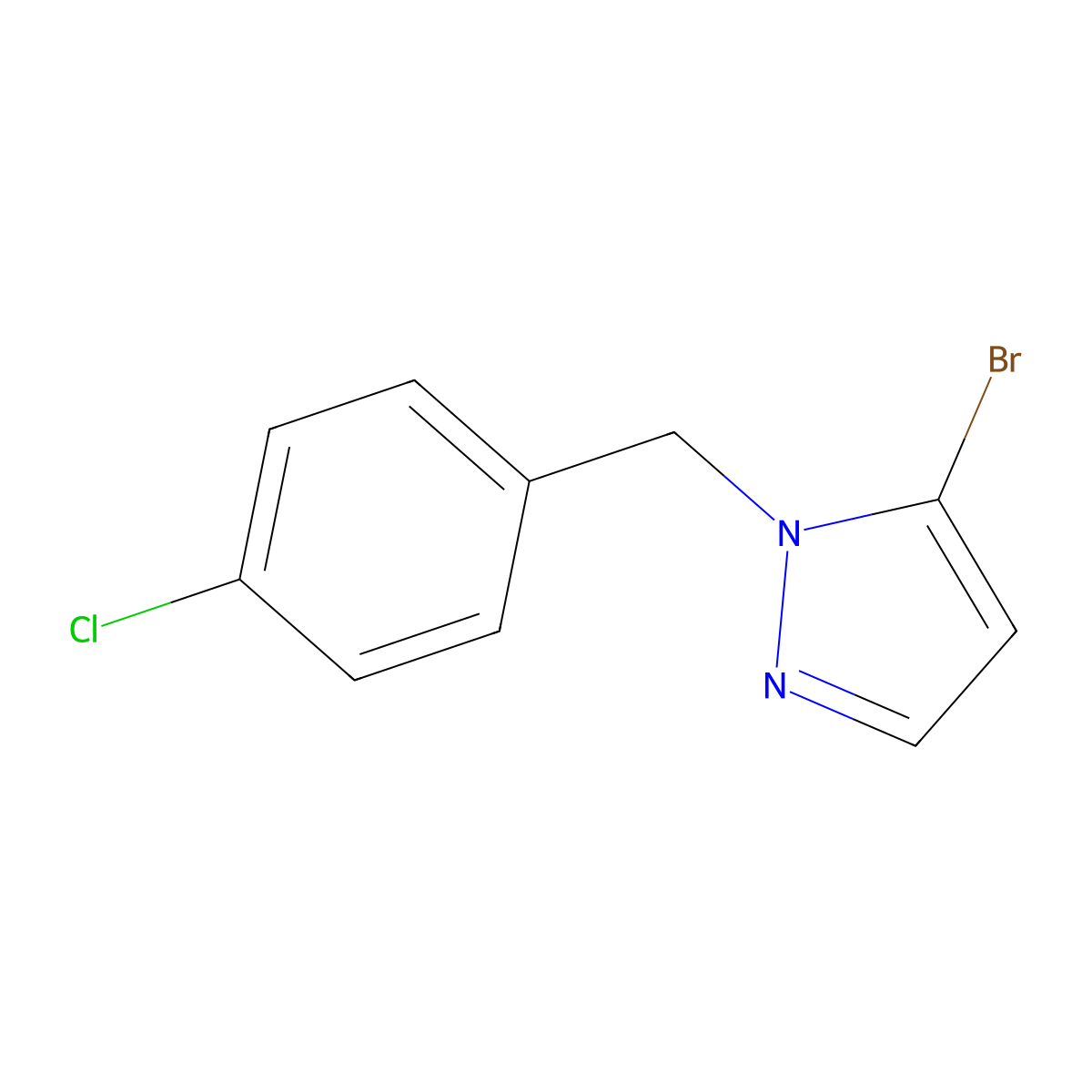 5-Bromo-1-(4-chlorobenzyl)-1H-pyrazole molecular structure, CAS 1427011-70-8