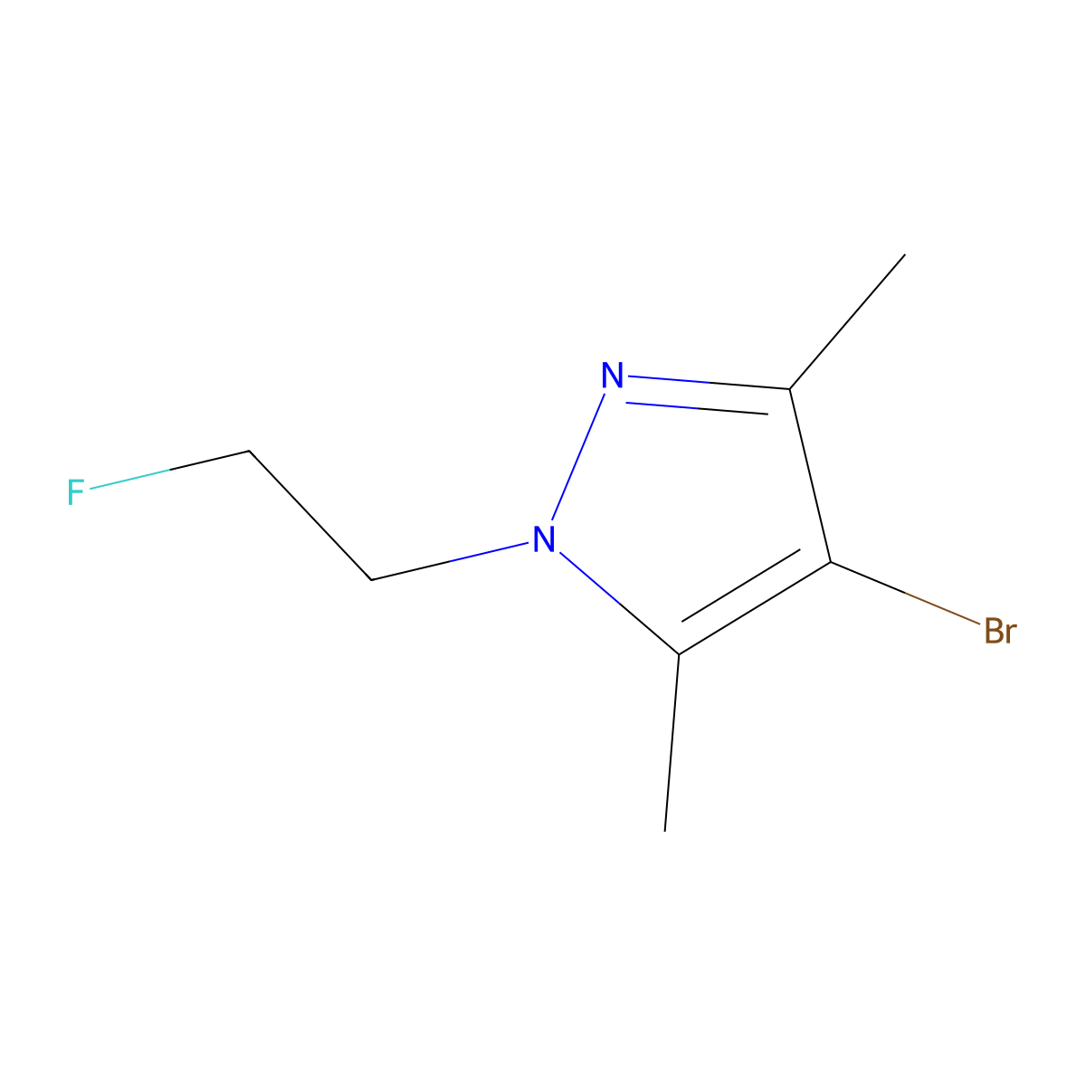4-bromo-1-(2-fluoroethyl)-3,5-dimethyl-1H-pyrazole molecular structure, CAS 1427011-97-9