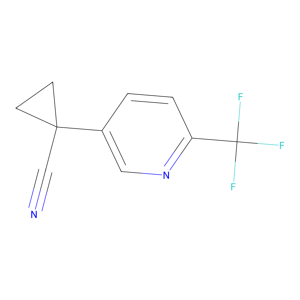 1-[6-(Trifluoromethyl)-3-pyridyl]cyclopropanecarbonitrile molecular structure, CAS 1427012-06-3
