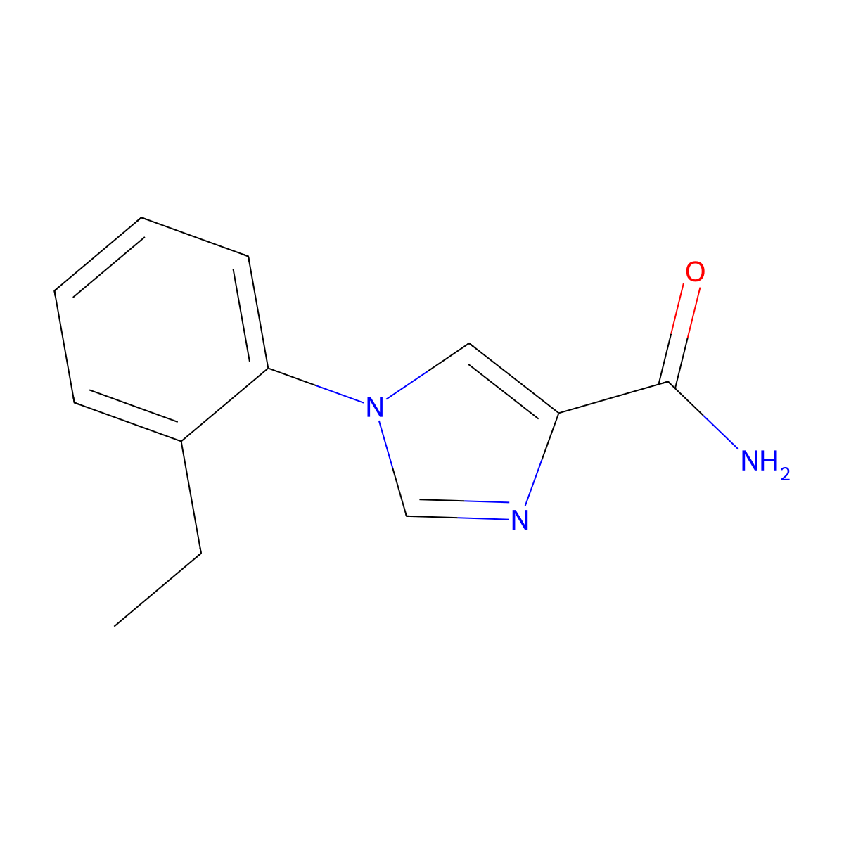 1-(2-Ethylphenyl)-1H-imidazole-4-carboxamide molecular structure, CAS 1427012-11-0
