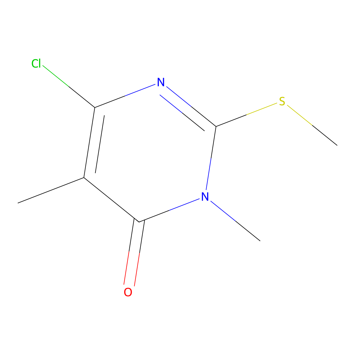 6-Chloro-3,5-dimethyl-2-(methylthio)pyrimidin-4(3H)-one molecular structure, CAS 1427012-29-0