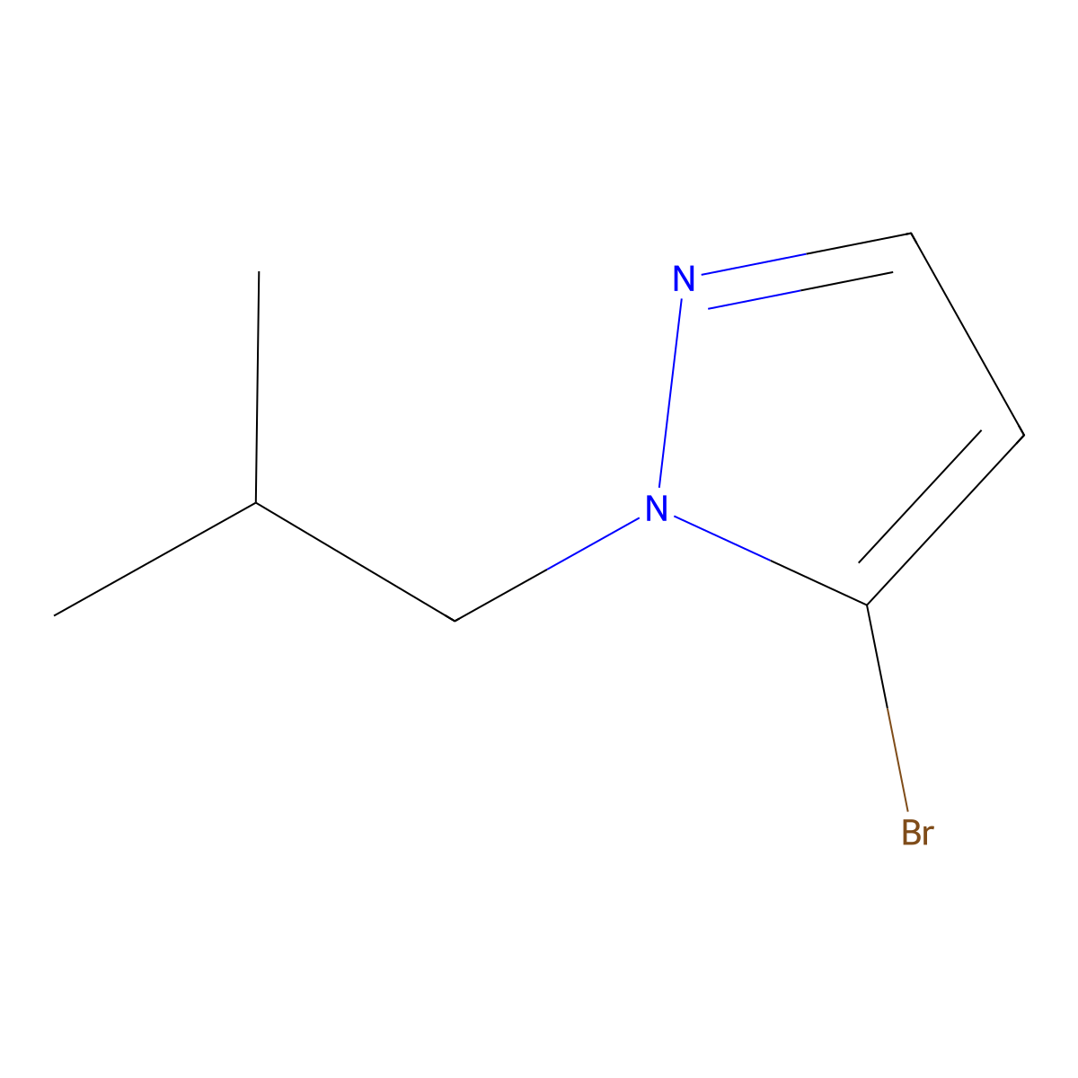 5-bromo-1-(2-methylpropyl)-1H-pyrazole molecular structure, CAS 1427012-49-4
