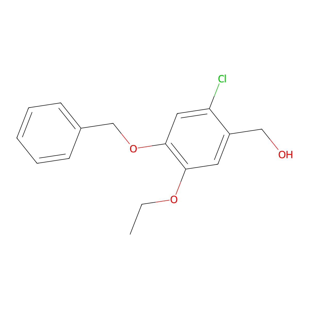 (4-(Benzyloxy)-2-chloro-5-ethoxyphenyl)methanol molecular structure, CAS 1427012-53-0