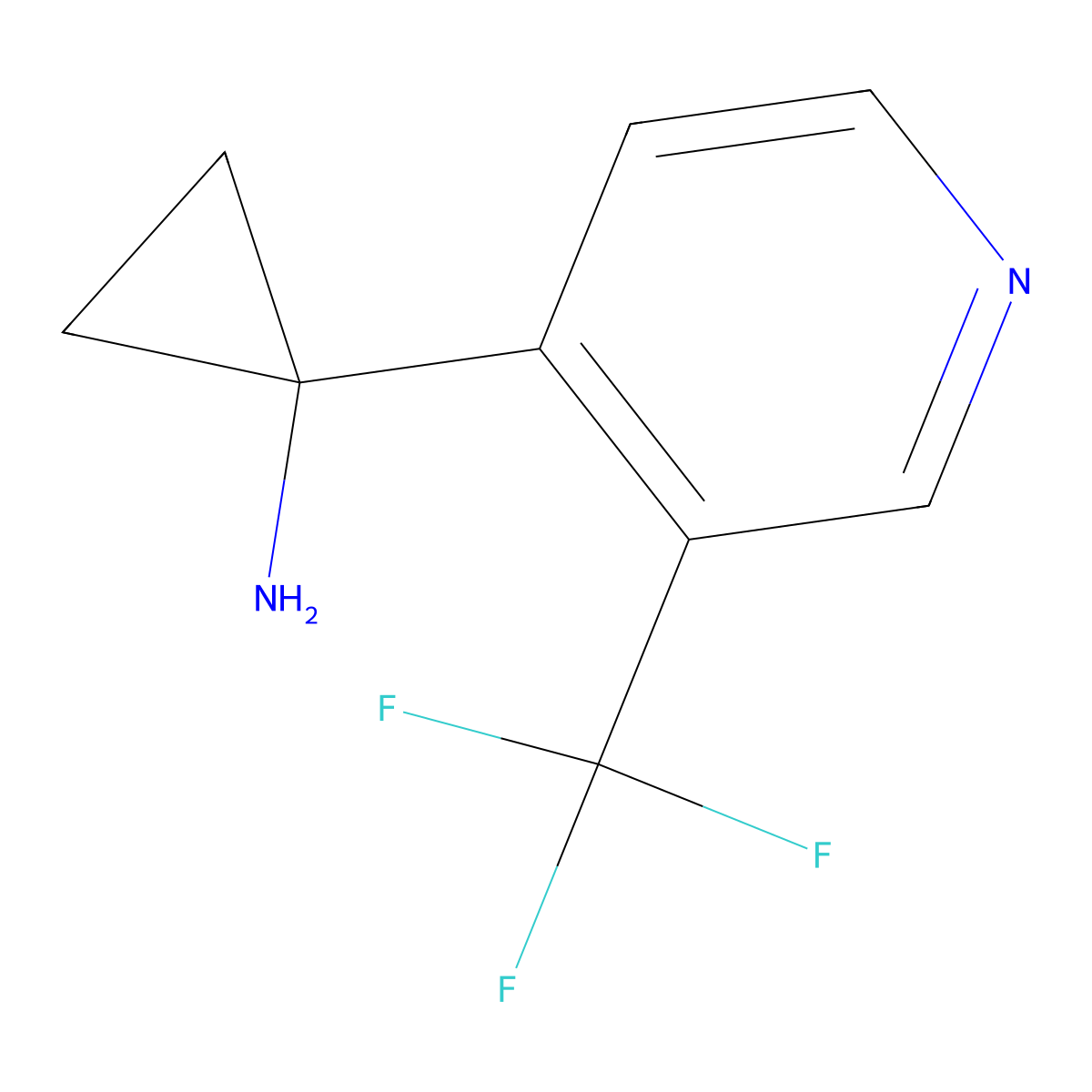 1-(3-(Trifluoromethyl)pyridin-4-yl)cyclopropan-1-amine molecular structure, CAS 1427012-63-2