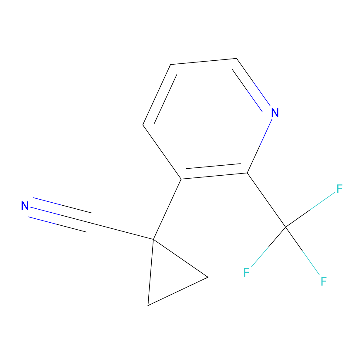 1-[2-(Trifluoromethyl)-3-pyridyl]cyclopropanecarbonitrile molecular structure, CAS 1427012-75-6