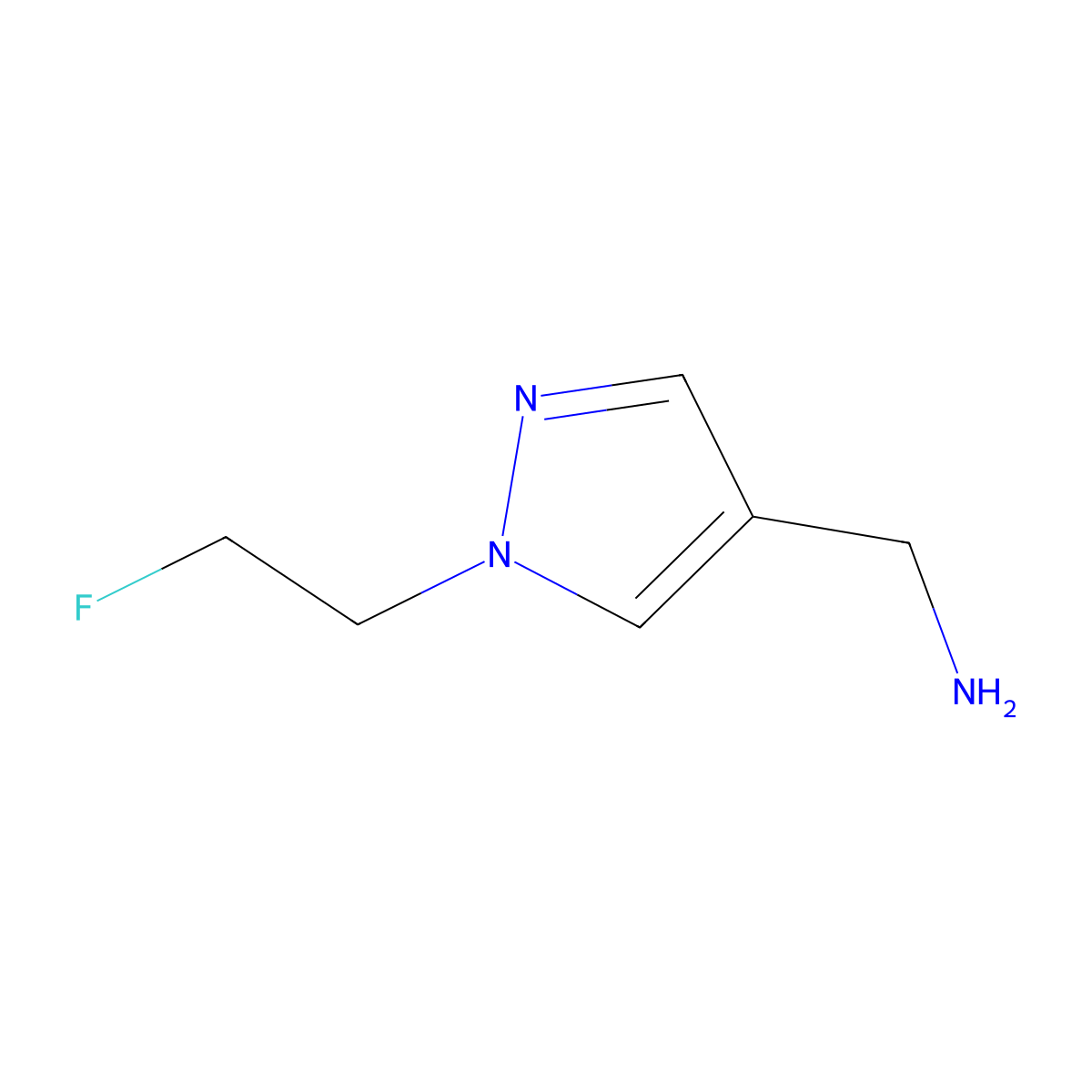 (1-(2-fluoroethyl)-1H-pyrazol-4-yl)methanamine molecular structure, CAS 1427012-85-8