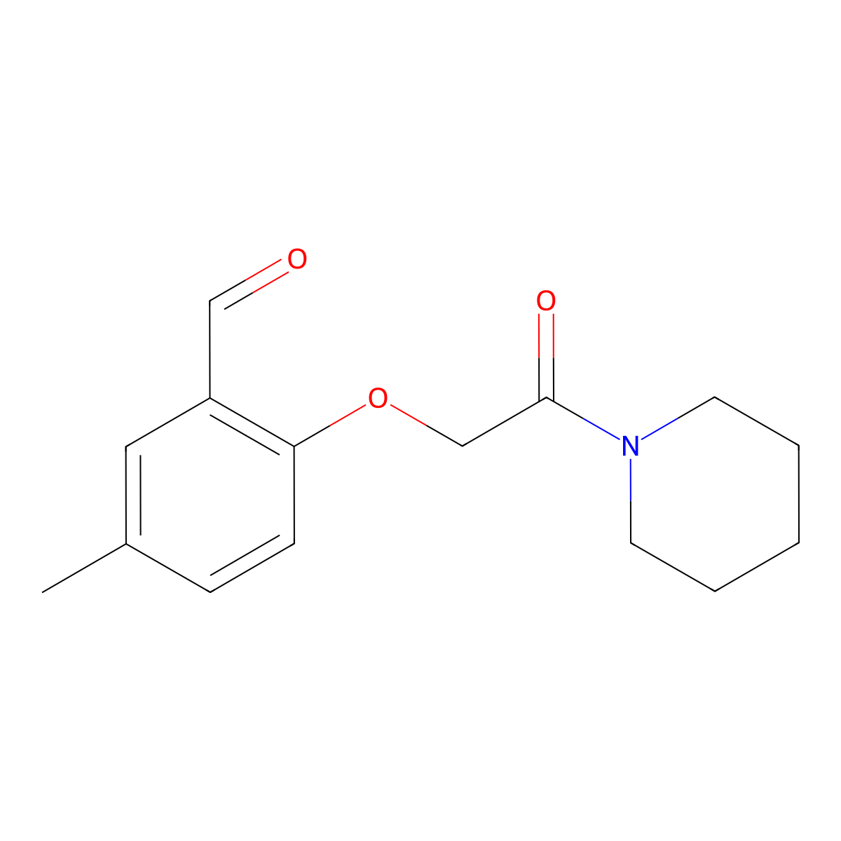 5-Methyl-2-(2-oxo-2-(piperidin-1-yl)ethoxy)benzaldehyde molecular structure, CAS 1427012-90-5
