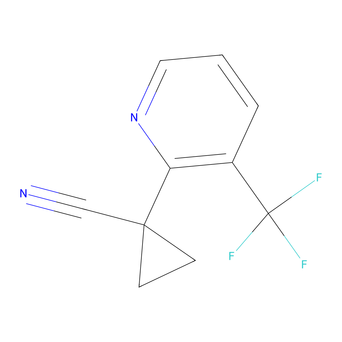 1-[3-(Trifluoromethyl)-2-pyridyl]cyclopropanecarbonitrile molecular structure, CAS 1427012-98-3