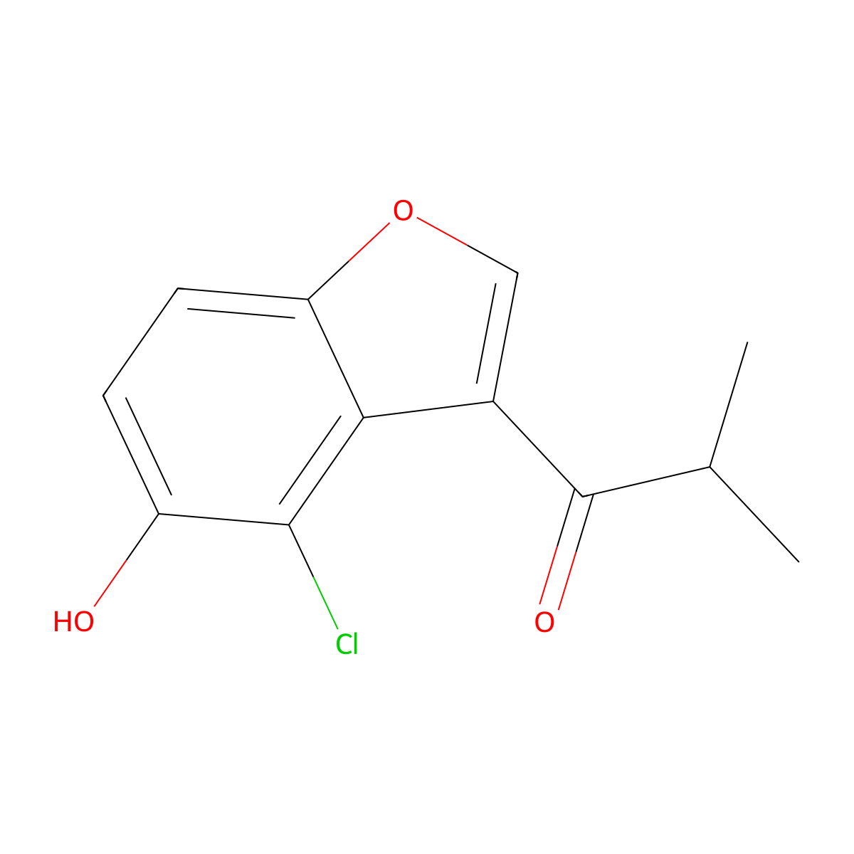 1-(4-Chloro-5-hydroxybenzofuran-3-yl)-2-methylpropan-1-one molecular structure, CAS 1427013-66-8