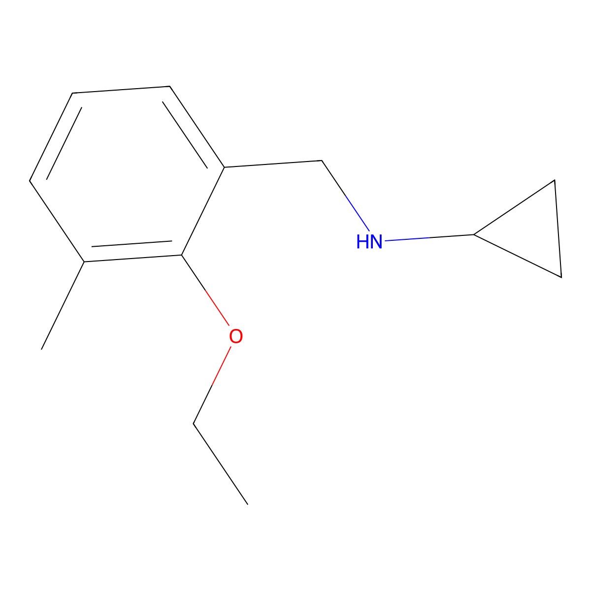 Cyclopropyl-(2-ethoxy-3-methyl-benzyl)-amine molecular structure, CAS 1427013-69-1