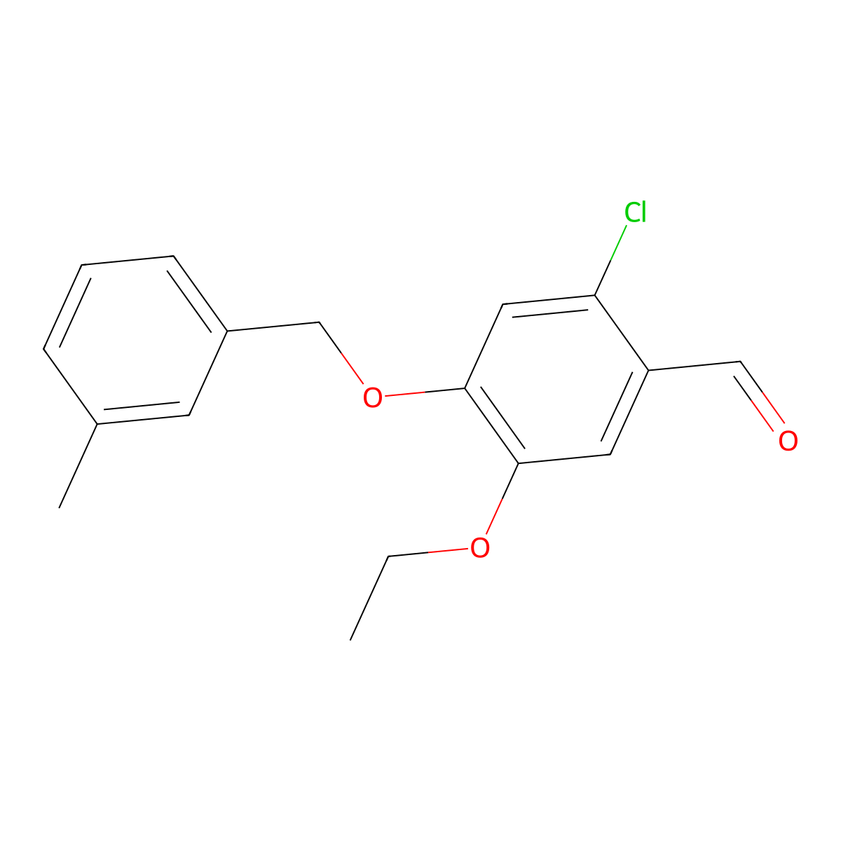 2-Chloro-5-ethoxy-4-((3-methylbenzyl)oxy)benzaldehyde molecular structure, CAS 1427014-15-0