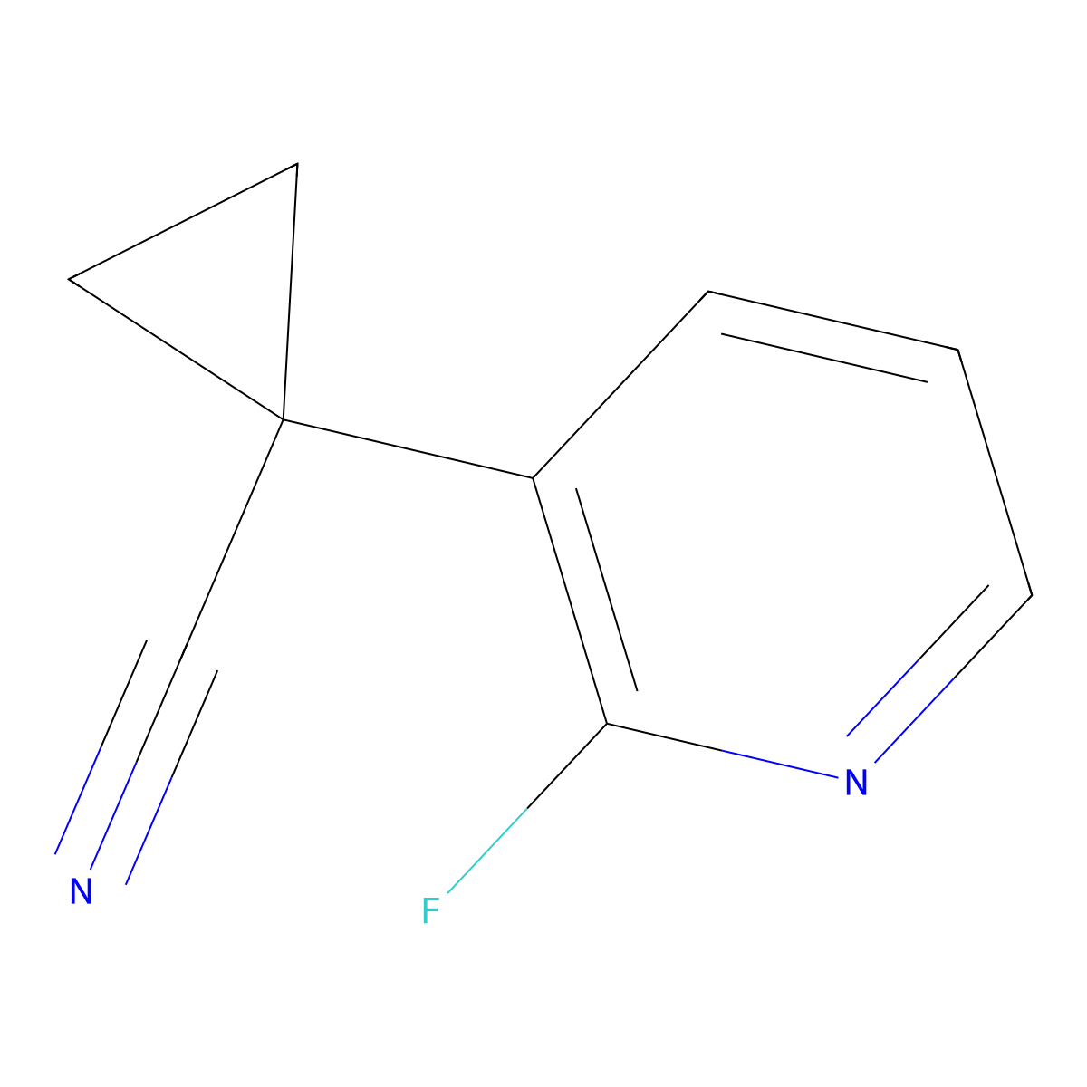 1-(2-Fluoropyridin-3-yl)cyclopropane-1-carbonitrile molecular structure, CAS 1427014-16-1
