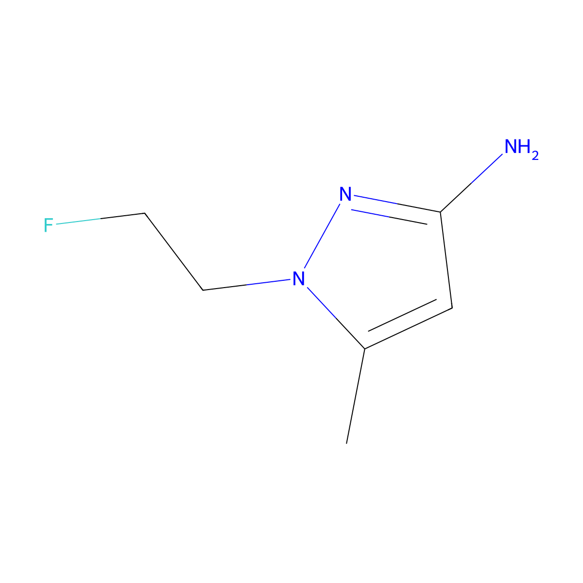 1-(2-fluoroethyl)-5-methyl-1H-pyrazol-3-amine molecular structure, CAS 1427014-22-9