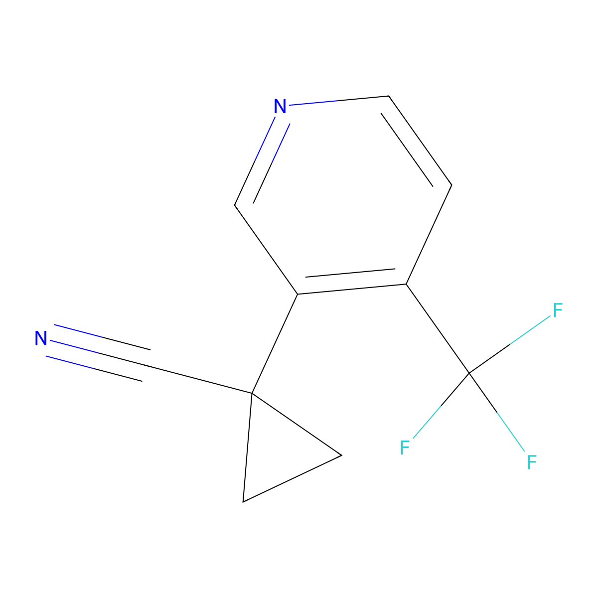 1-[4-(Trifluoromethyl)-3-pyridyl]cyclopropanecarbonitrile molecular structure, CAS 1427014-29-6