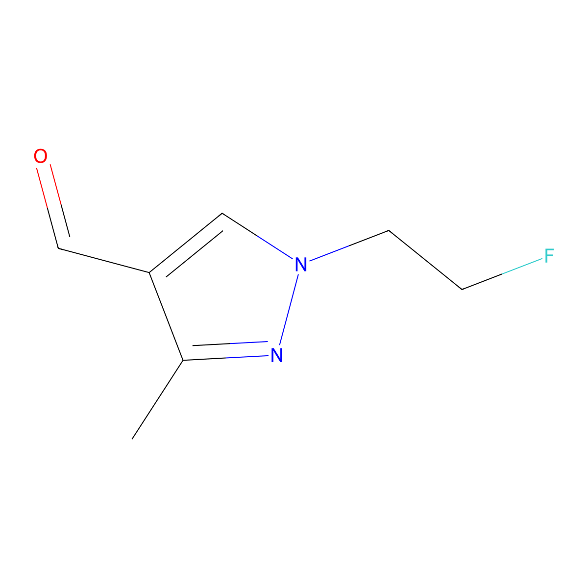 1-(2-Fluoroethyl)-3-methyl-1H-pyrazole-4-carbaldehyde molecular structure, CAS 1427014-42-3