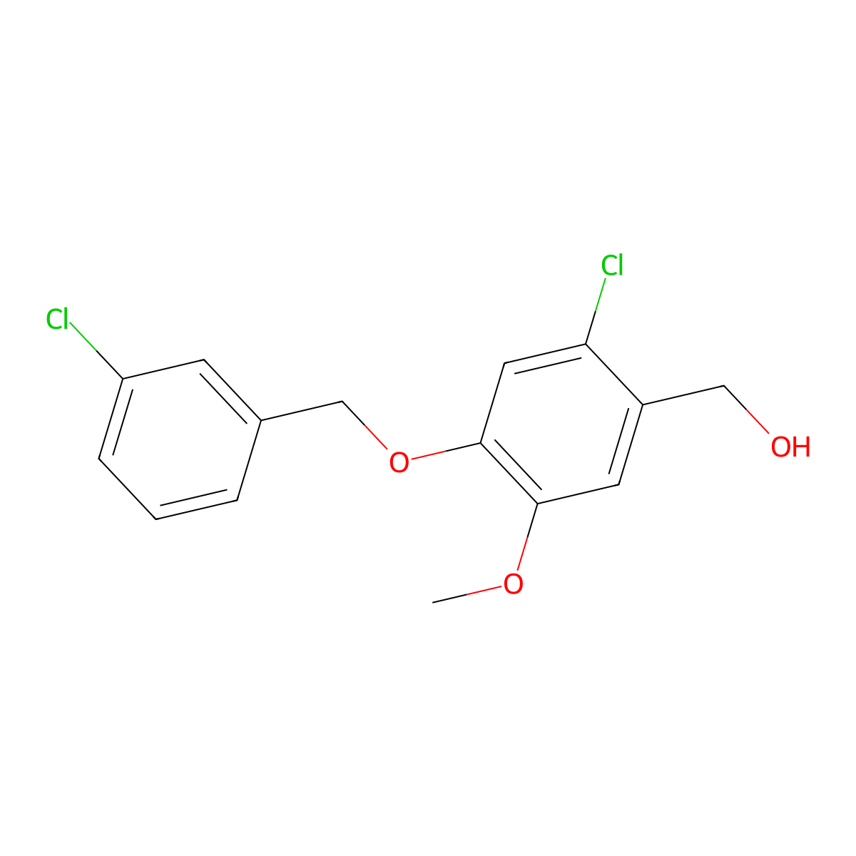 [2-Chloro-4-(3-chloro-benzyloxy)-5-methoxy-phenyl]-methanol molecular structure, CAS 1427014-44-5