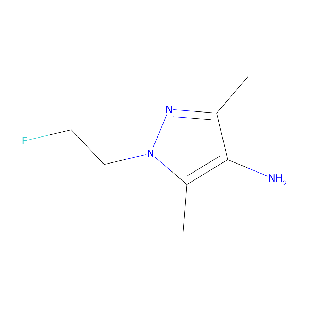 1-(2-fluoroethyl)-3,5-dimethyl-1H-pyrazol-4-amine molecular structure, CAS 1427014-45-6