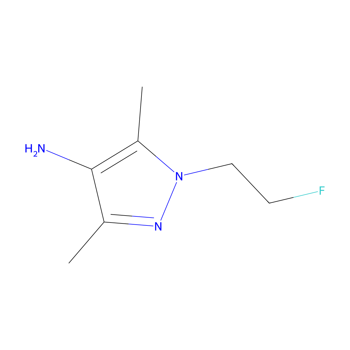 1-(2-fluoroethyl)-3,5-dimethyl-1H-pyrazol-4-amine molecular structure, CAS 1427014-45-6