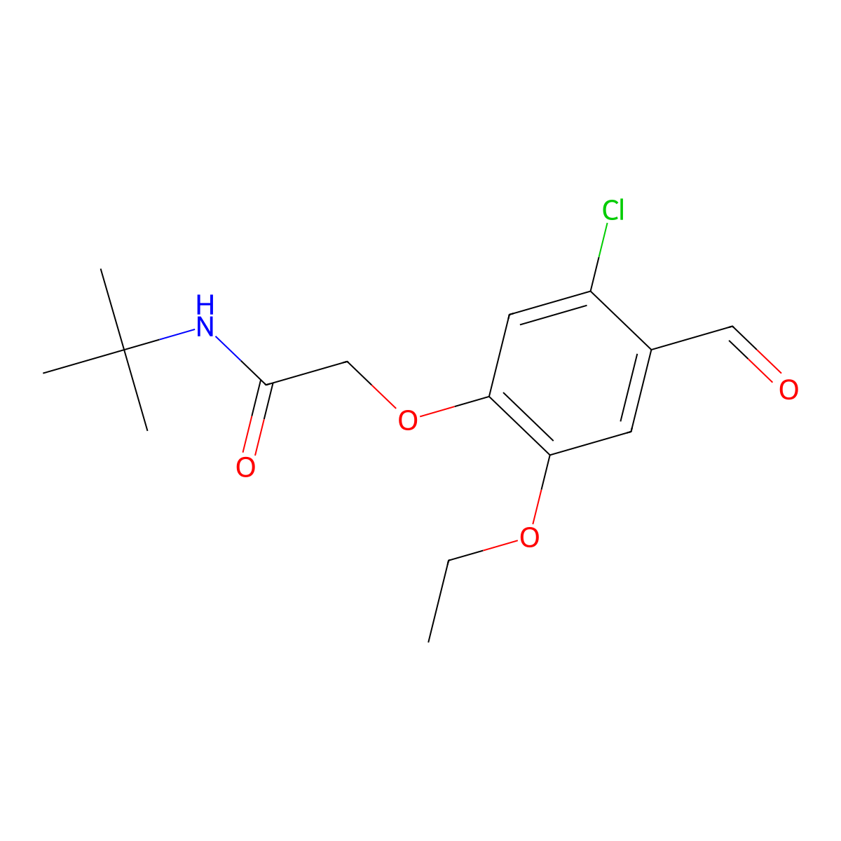 N-(tert-Butyl)-2-(5-chloro-2-ethoxy-4-formylphenoxy)acetamide molecular structure, CAS 1427014-49-0