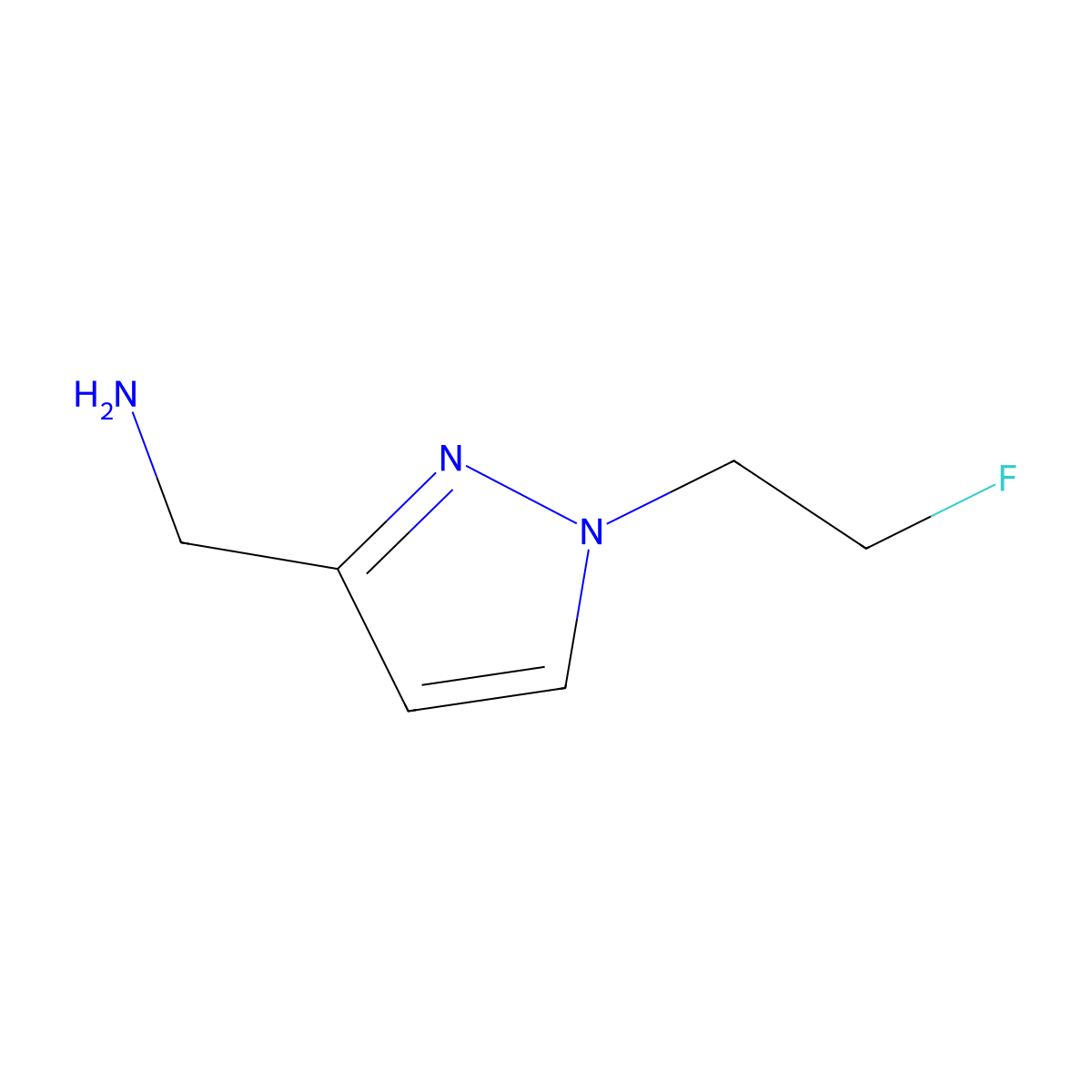 1-[1-(2-fluoroethyl)-1H-pyrazol-3-yl]methanamine molecular structure, CAS 1427014-60-5