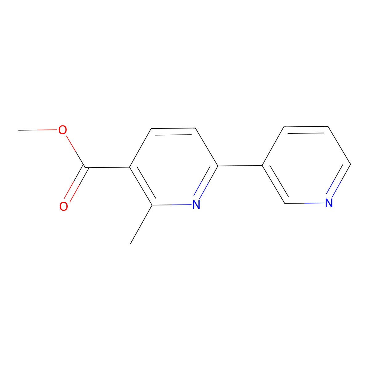Methyl 6-methyl-[2,3'-bipyridine]-5-carboxylate molecular structure, CAS 1427015-08-4