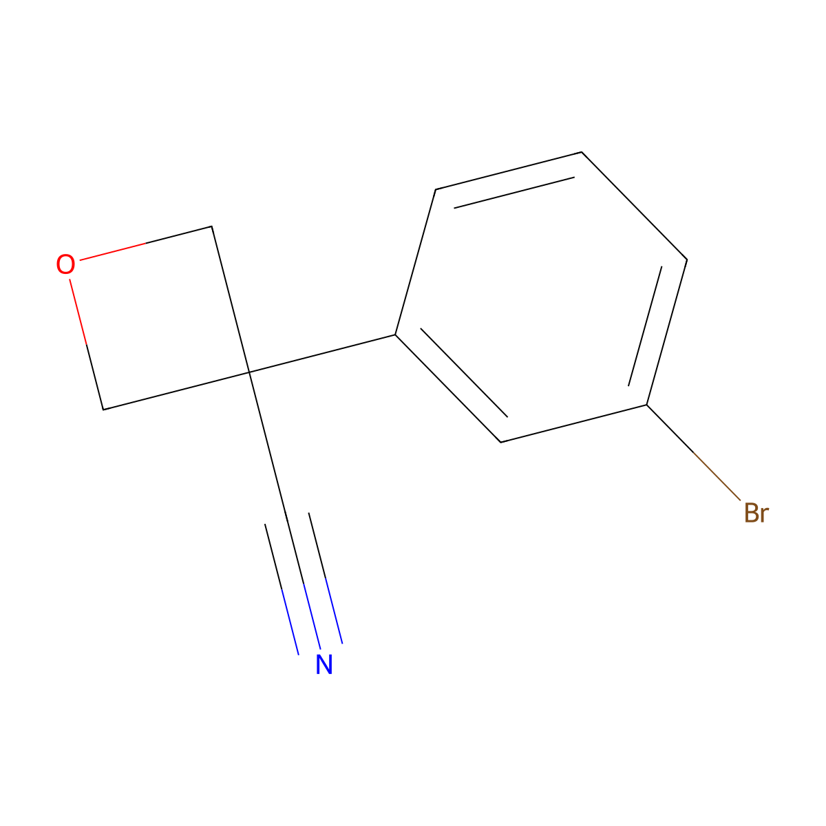 3-(3-Bromophenyl)oxetane-3-carbonitrile molecular structure, CAS 1427019-75-7
