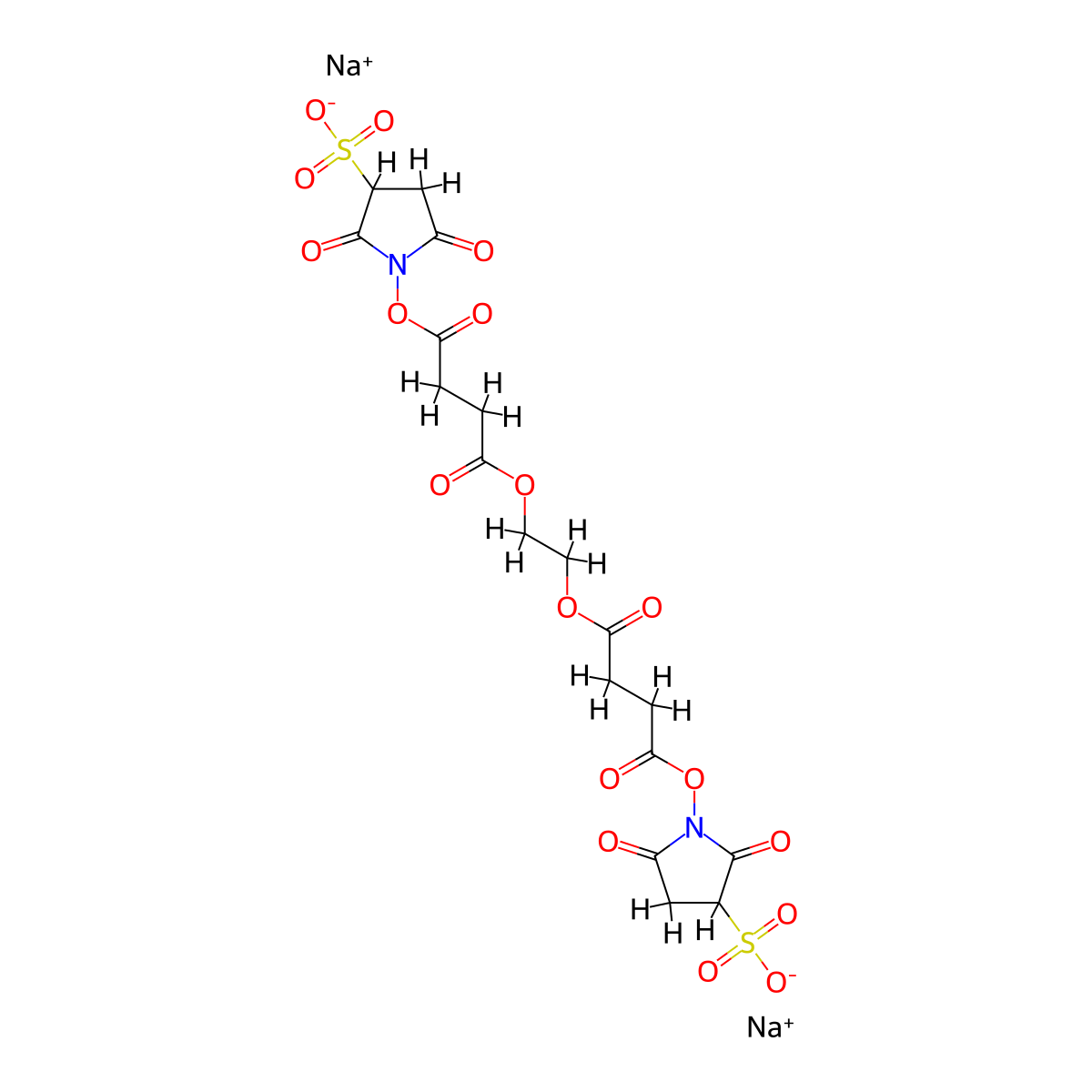 ethylene glycol disuccinate bis(sulfo-n-succinimidyl) ester sodium salt molecular structure, CAS 142702-32-7