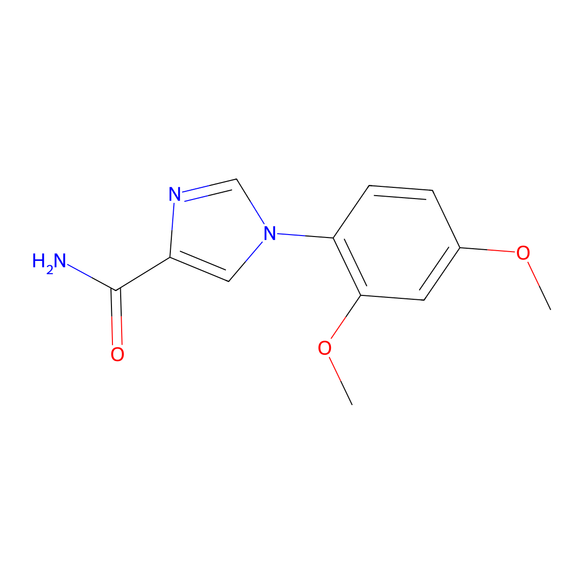1-(2,4-Dimethoxyphenyl)-1H-imidazole-4-carboxamide molecular structure, CAS 1427020-12-9