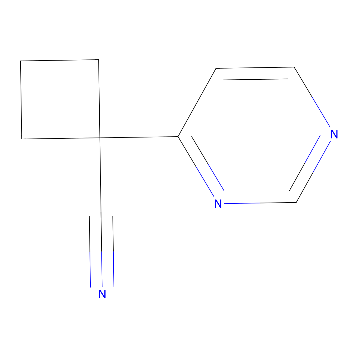 1-(Pyrimidin-4-yl)cyclobutane-1-carbonitrile molecular structure, CAS 1427020-35-6