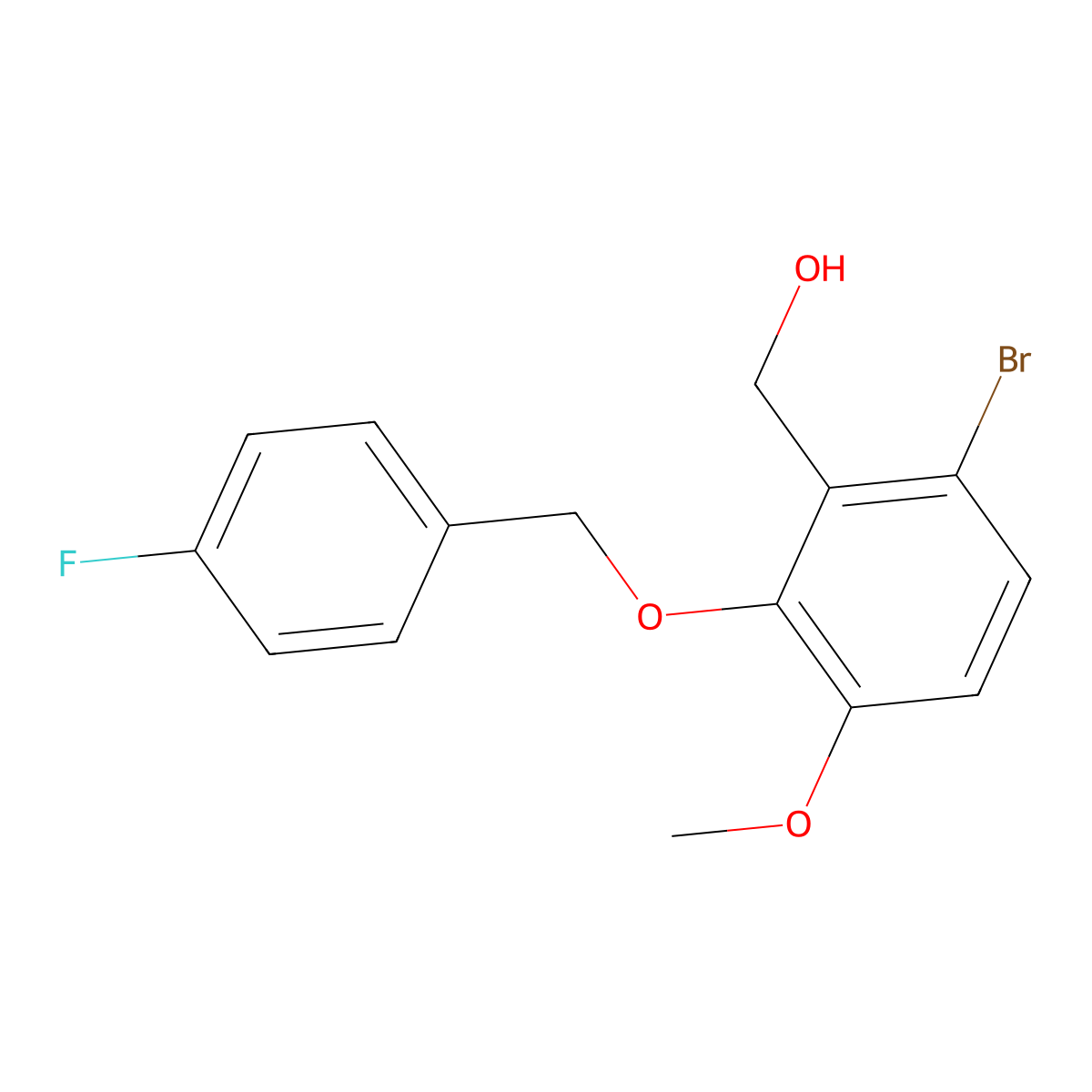 [6-Bromo-2-(4-fluoro-benzyloxy)-3-methoxy-phenyl]-methanol molecular structure, CAS 1427020-52-7