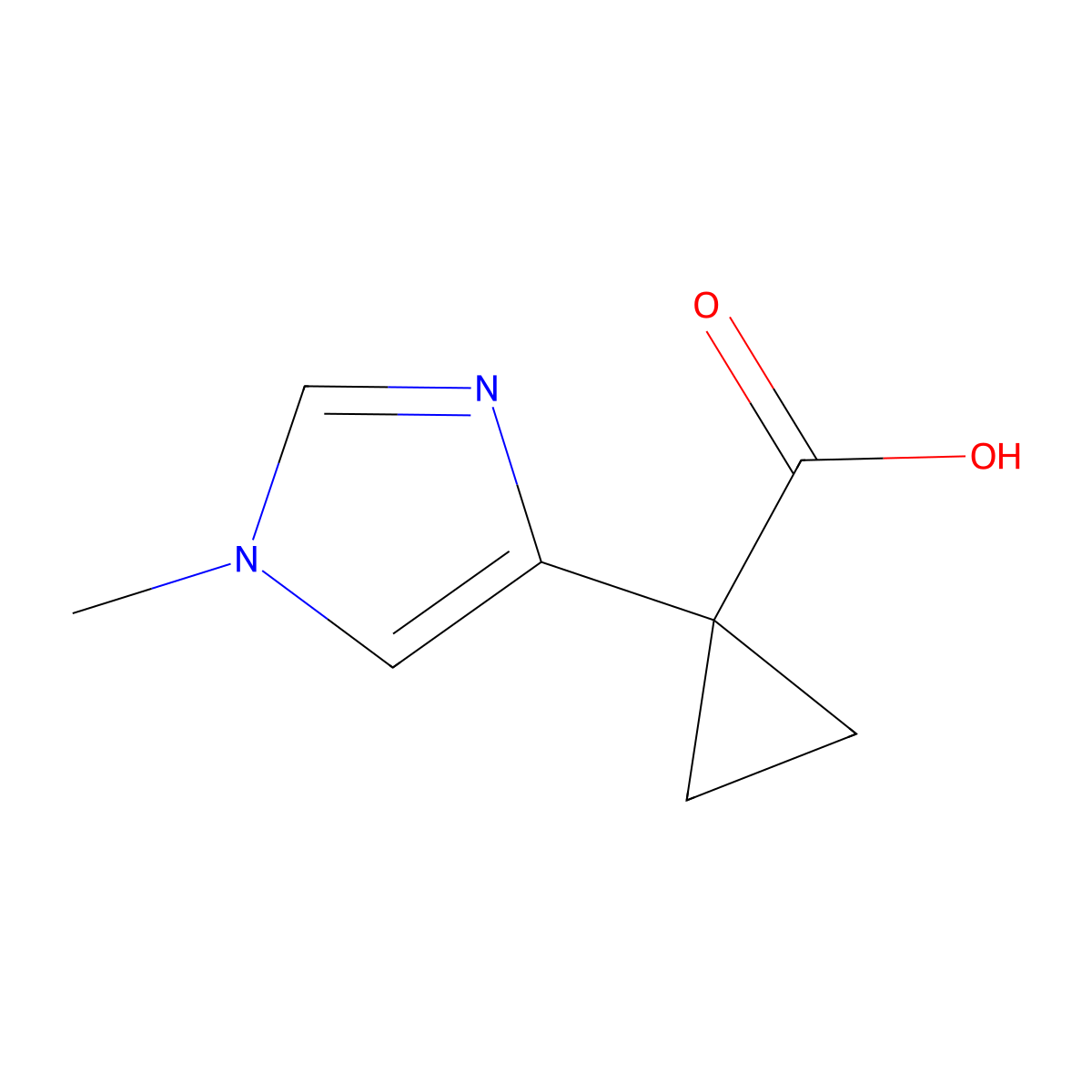 1-(1-Methyl-1h-imidazol-4-yl)cyclopropane-1-carboxylic acid molecular structure, CAS 1427020-64-1