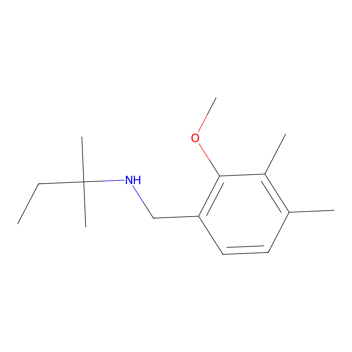 N-(2-Methoxy-3,4-dimethylbenzyl)-2-methylbutan-2-amine molecular structure, CAS 1427020-76-5