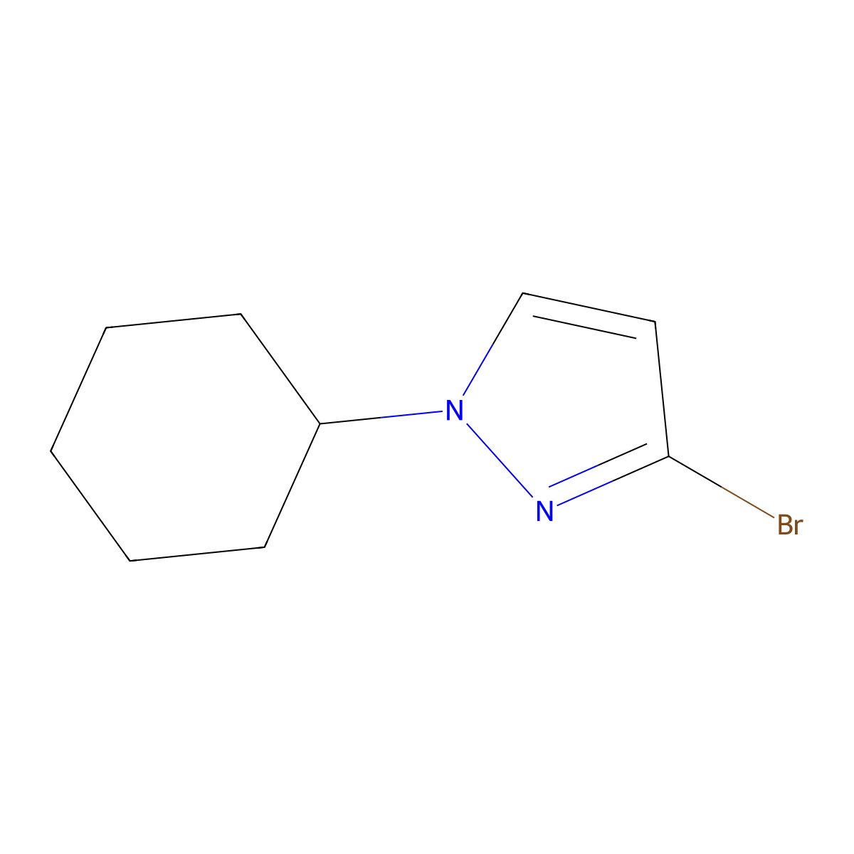 3-Bromo-1-cyclohexyl-1H-pyrazole molecular structure, CAS 1427020-80-1