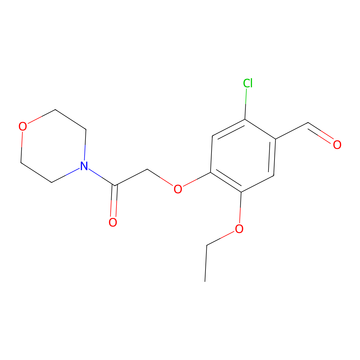 2-Chloro-5-ethoxy-4-(2-morpholino-2-oxoethoxy)benzaldehyde molecular structure, CAS 1427020-82-3