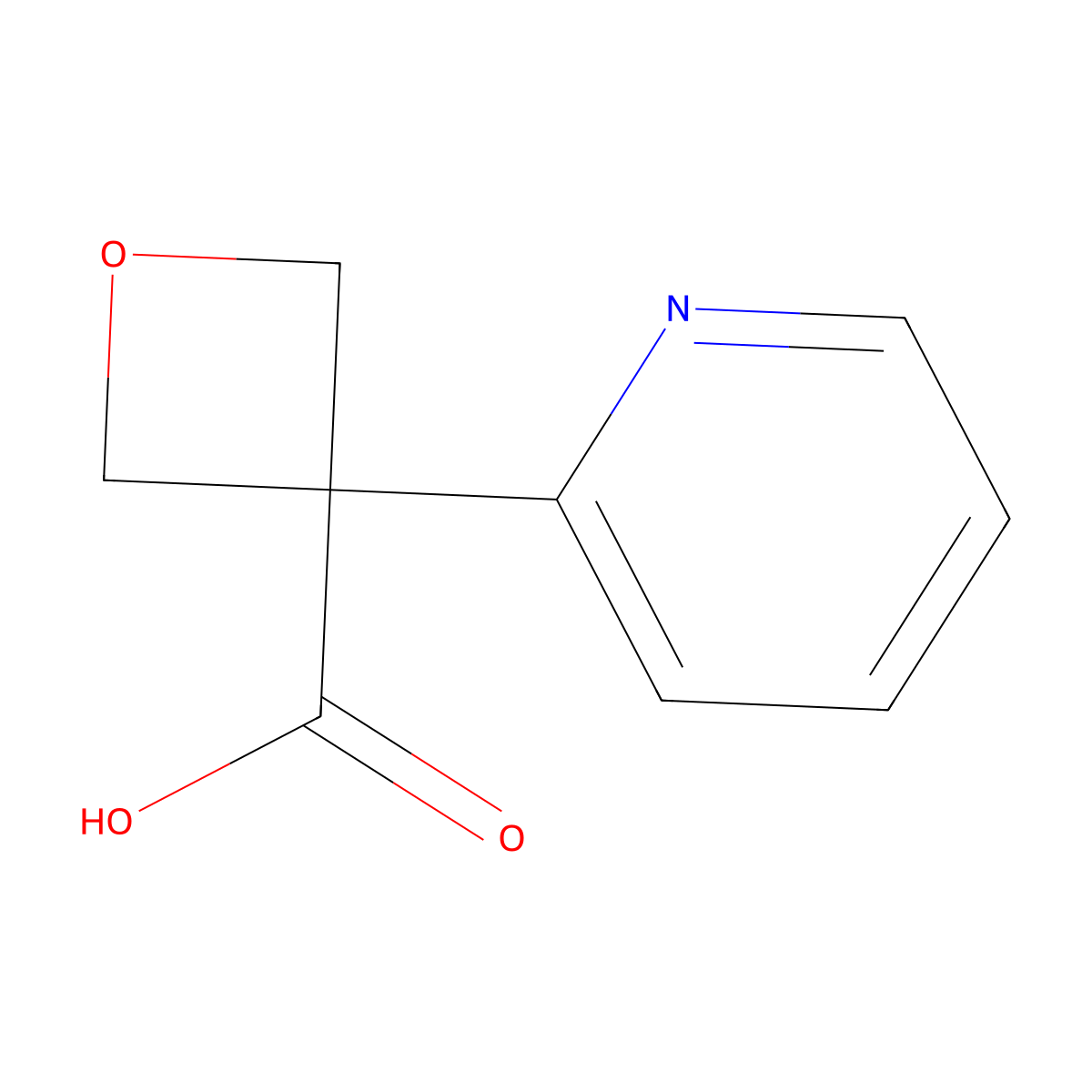 3-(Pyridin-2-yl)oxetane-3-carboxylic acid molecular structure, CAS 1427020-99-2