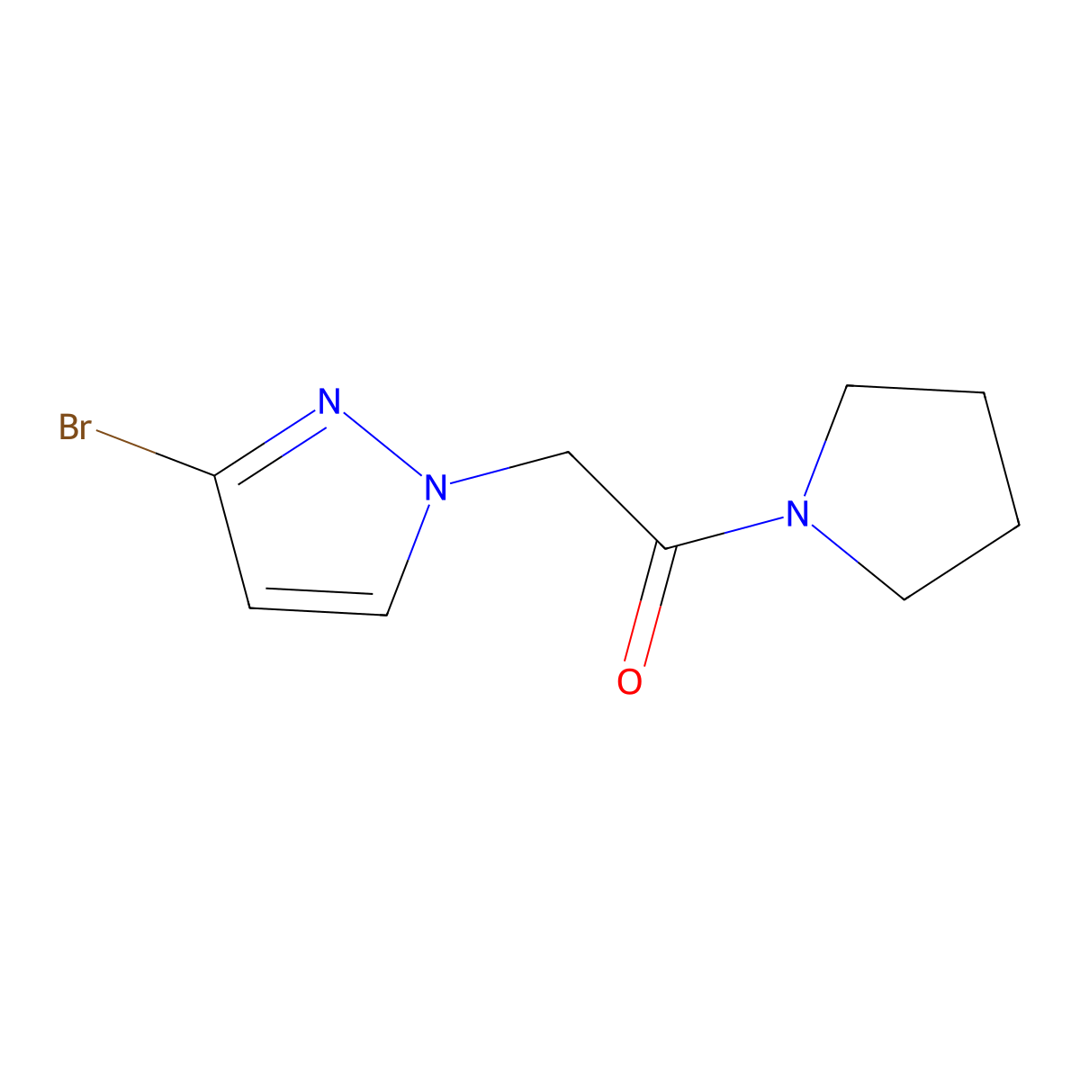 2-(3-Bromo-1H-pyrazol-1-yl)-1-(pyrrolidin-1-yl)ethanone molecular structure, CAS 1427021-45-1