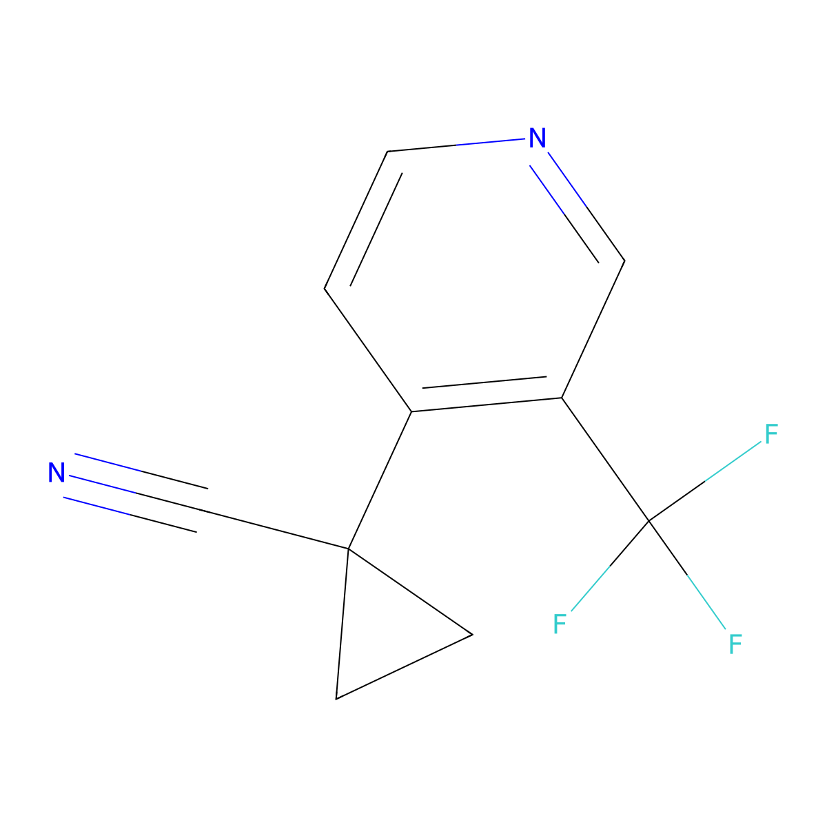 1-(3-(Trifluoromethyl)pyridin-4-yl)cyclopropane-1-carbonitrile molecular structure, CAS 1427021-76-8