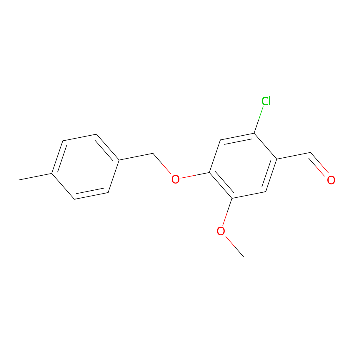 2-Chloro-5-methoxy-4-((4-methylbenzyl)oxy)benzaldehyde molecular structure, CAS 1427021-85-9