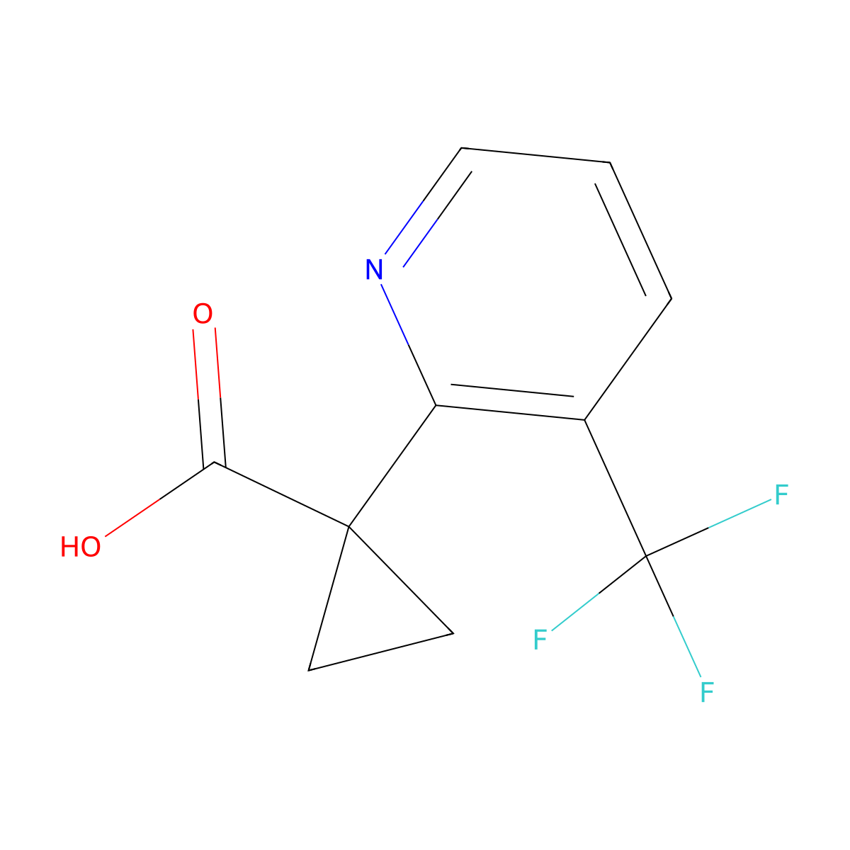 1-[3-(Trifluoromethyl)-2-pyridyl]cyclopropanecarboxylic acid molecular structure, CAS 1427021-91-7