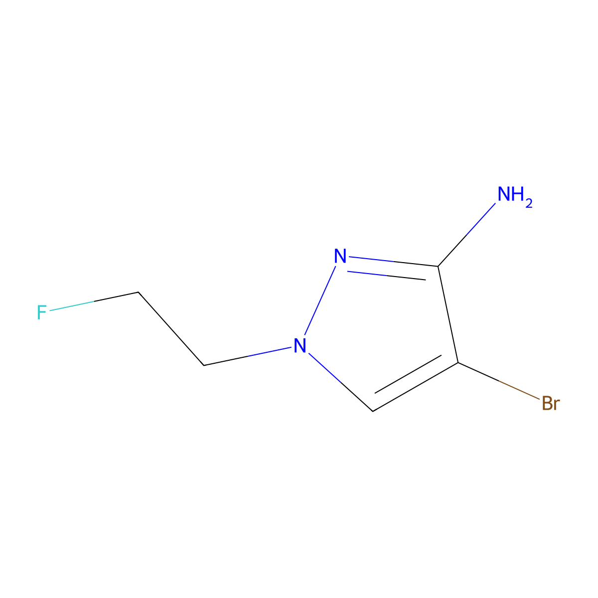 4-Bromo-1-(2-fluoroethyl)-1H-pyrazol-3-amine molecular structure, CAS 1427021-94-0