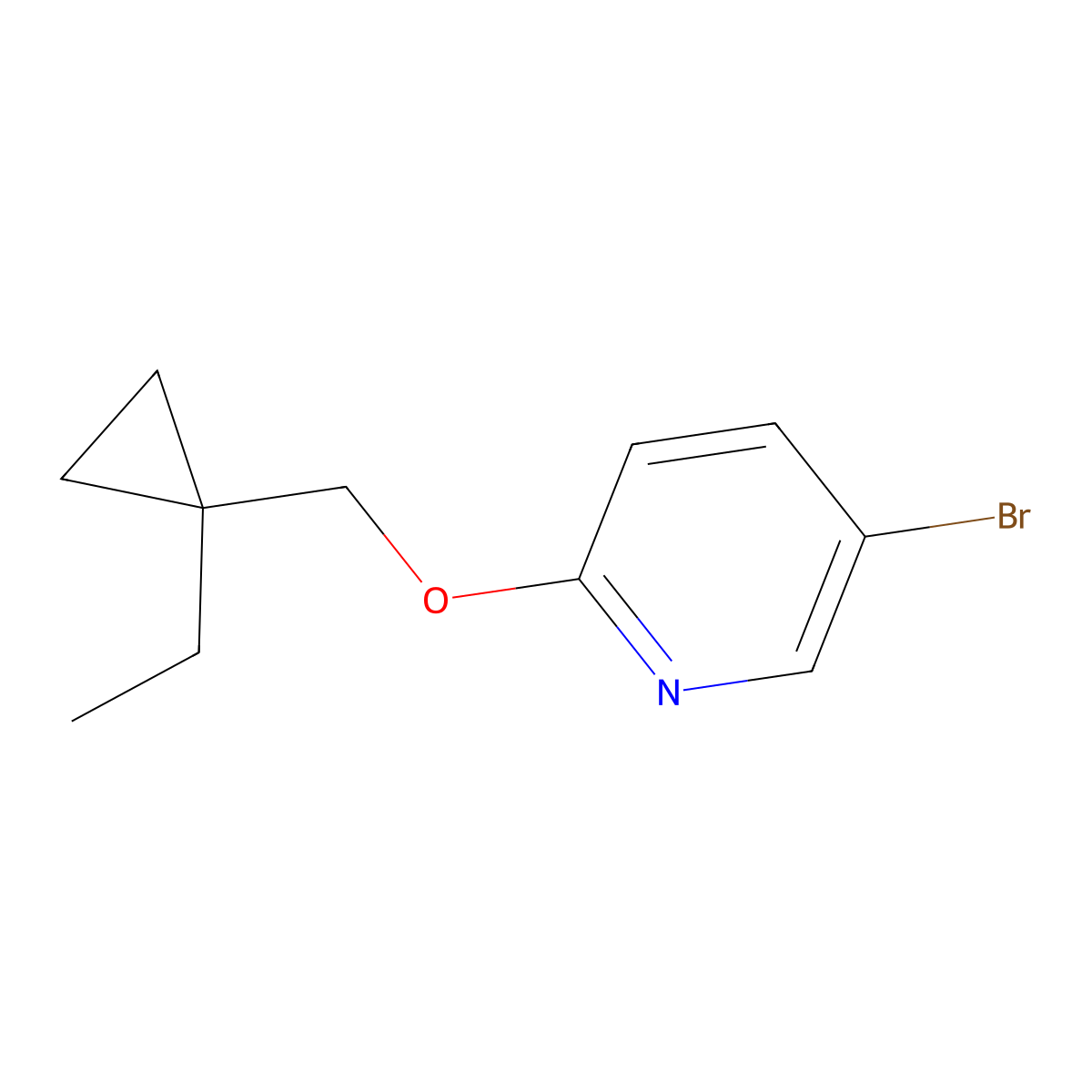 5-Bromo-2-((1-ethylcyclopropyl)methoxy)pyridine molecular structure, CAS 1427022-08-9