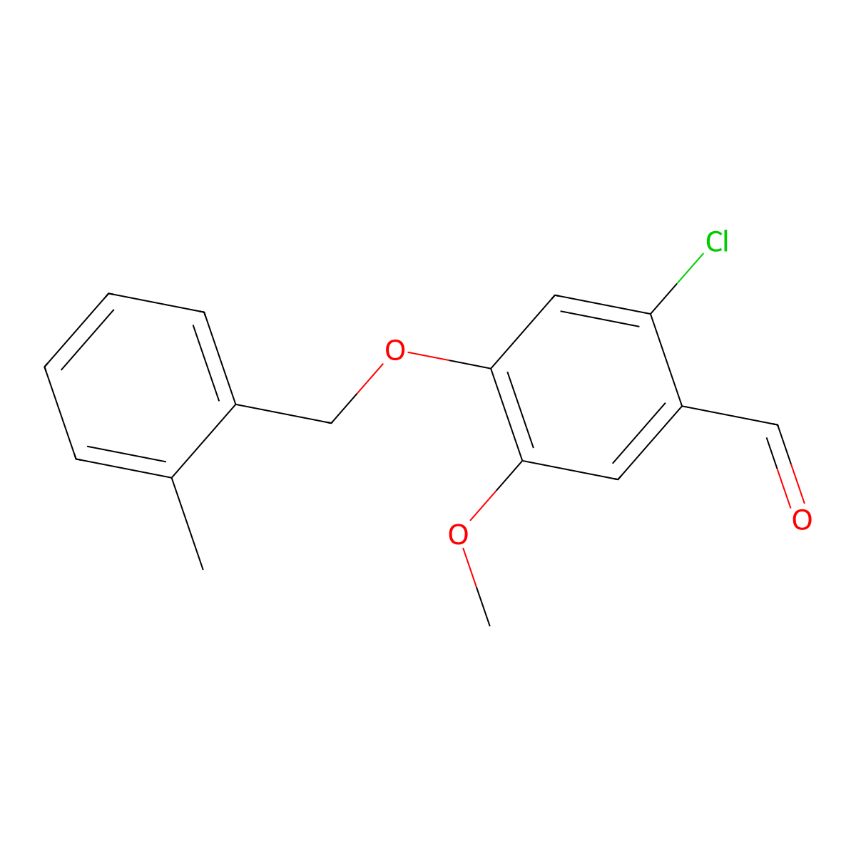 2-Chloro-5-methoxy-4-((2-methylbenzyl)oxy)benzaldehyde molecular structure, CAS 1427022-11-4
