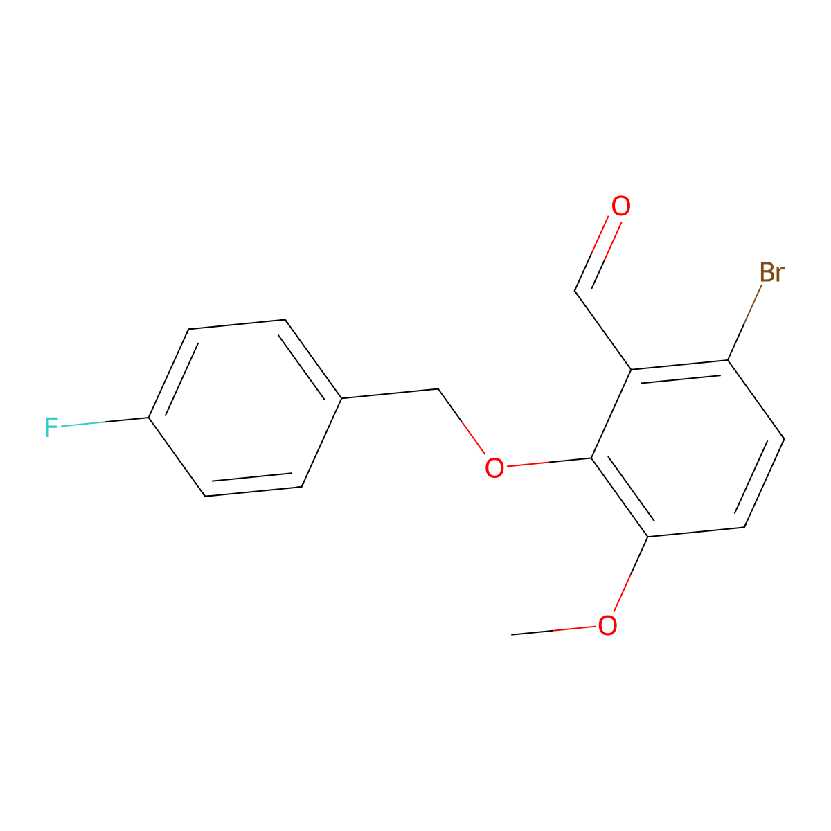 6-Bromo-2-((4-fluorobenzyl)oxy)-3-methoxybenzaldehyde molecular structure, CAS 1427022-34-1