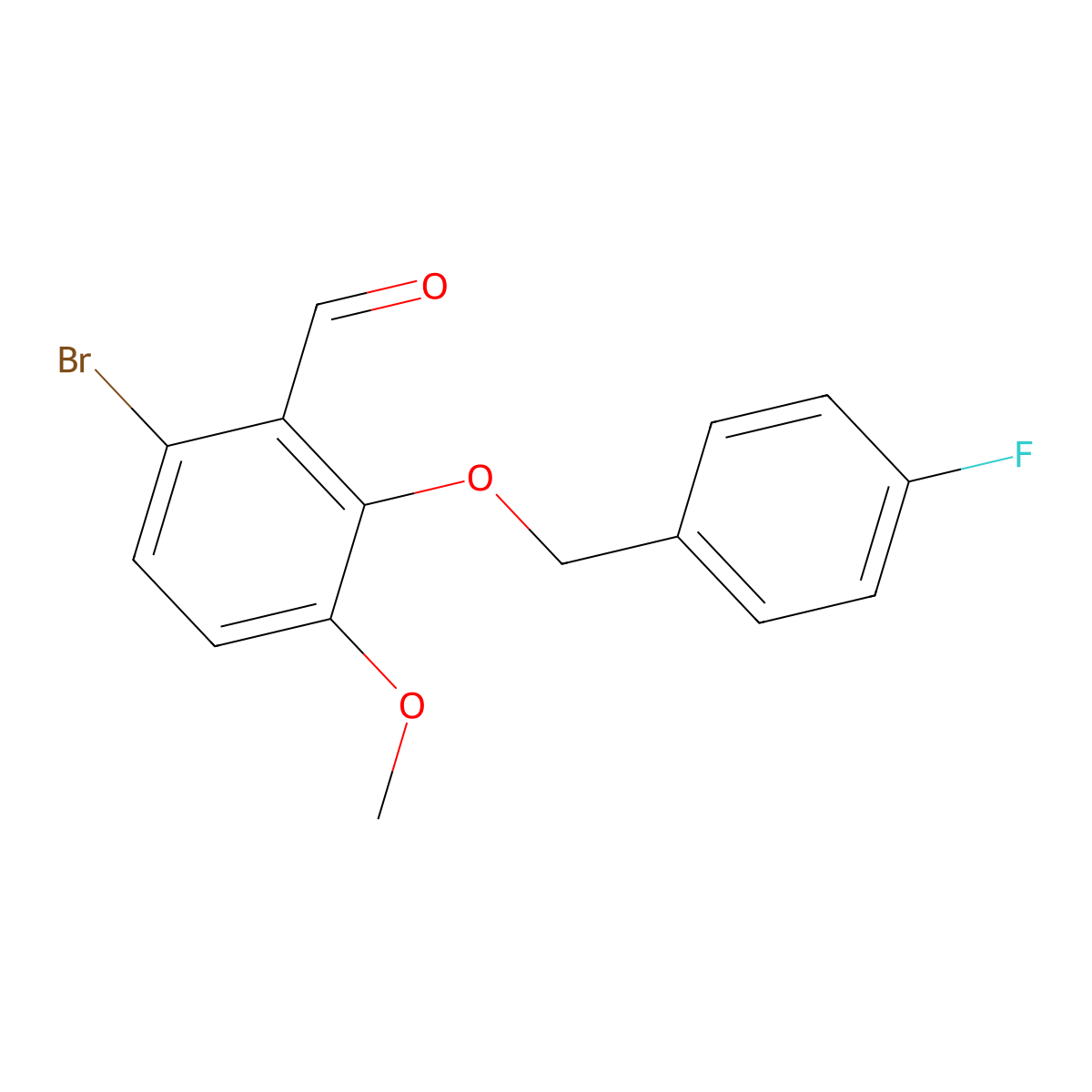 6-Bromo-2-((4-fluorobenzyl)oxy)-3-methoxybenzaldehyde molecular structure, CAS 1427022-34-1