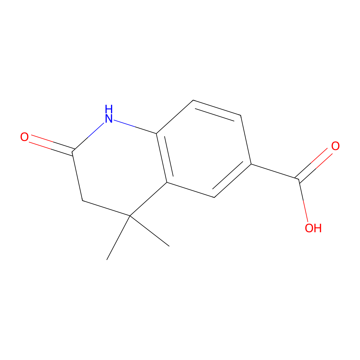 4,4-Dimethyl-2-oxo-1,2,3,4-tetrahydroquinoline-6-carboxylic acid molecular structure, CAS 1427022-41-0